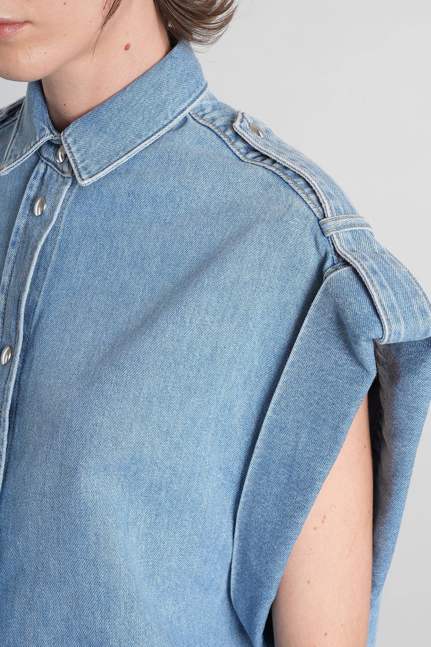 Iro Uline Vest In Blue Cotton In Blue