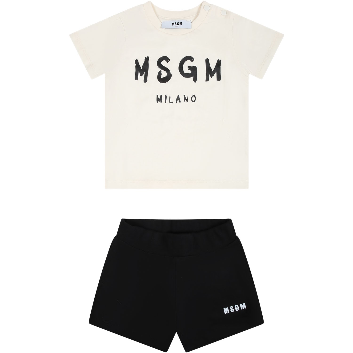Msgm Multicolour Set For Baby Girl With Logo In Black