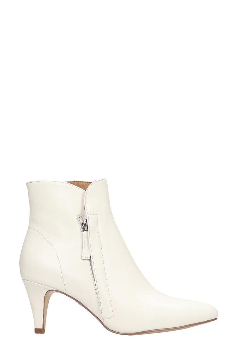 white leather boots low heel
