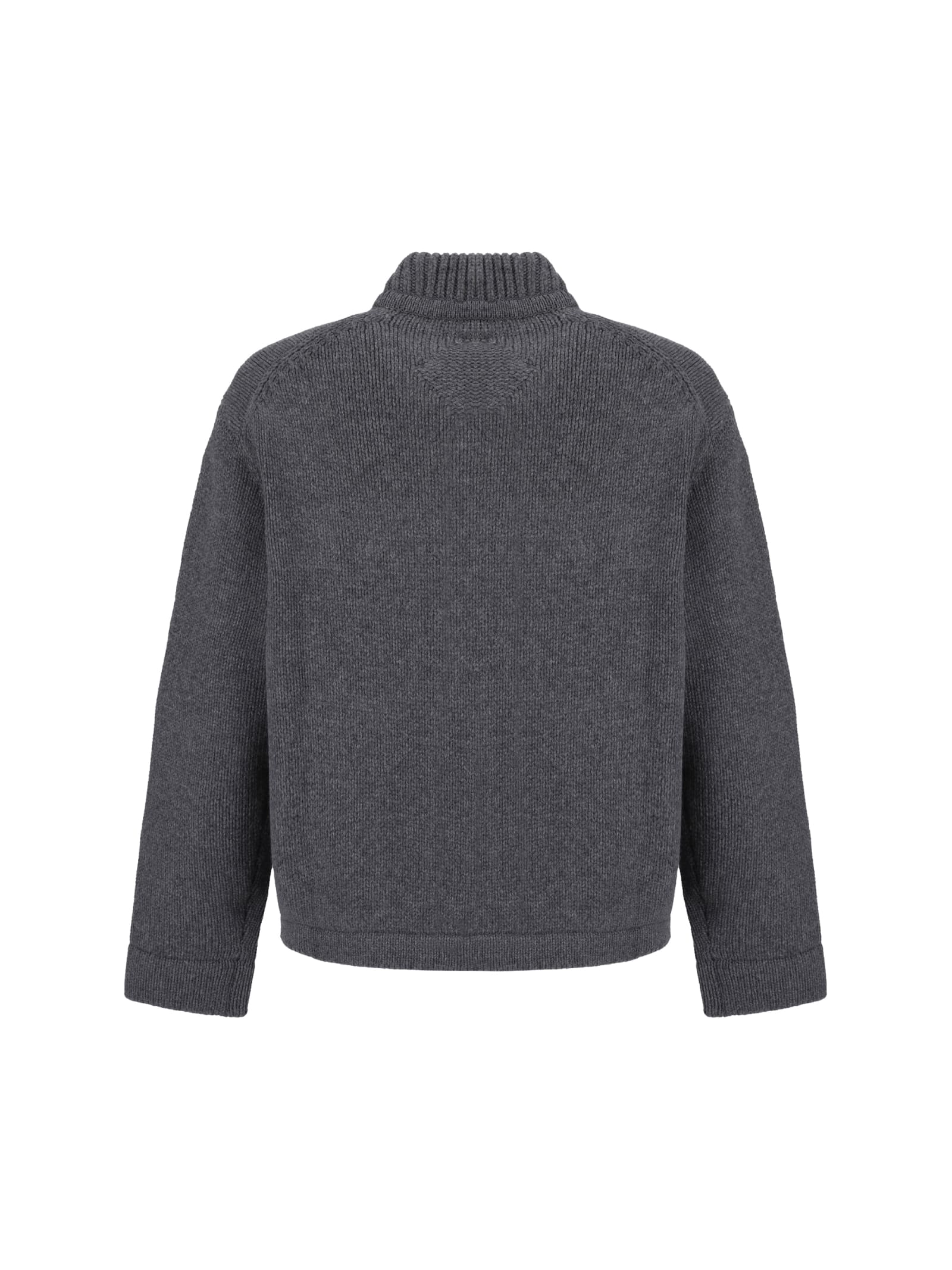 Shop Mcm Collection Cardigan In Dark Grey