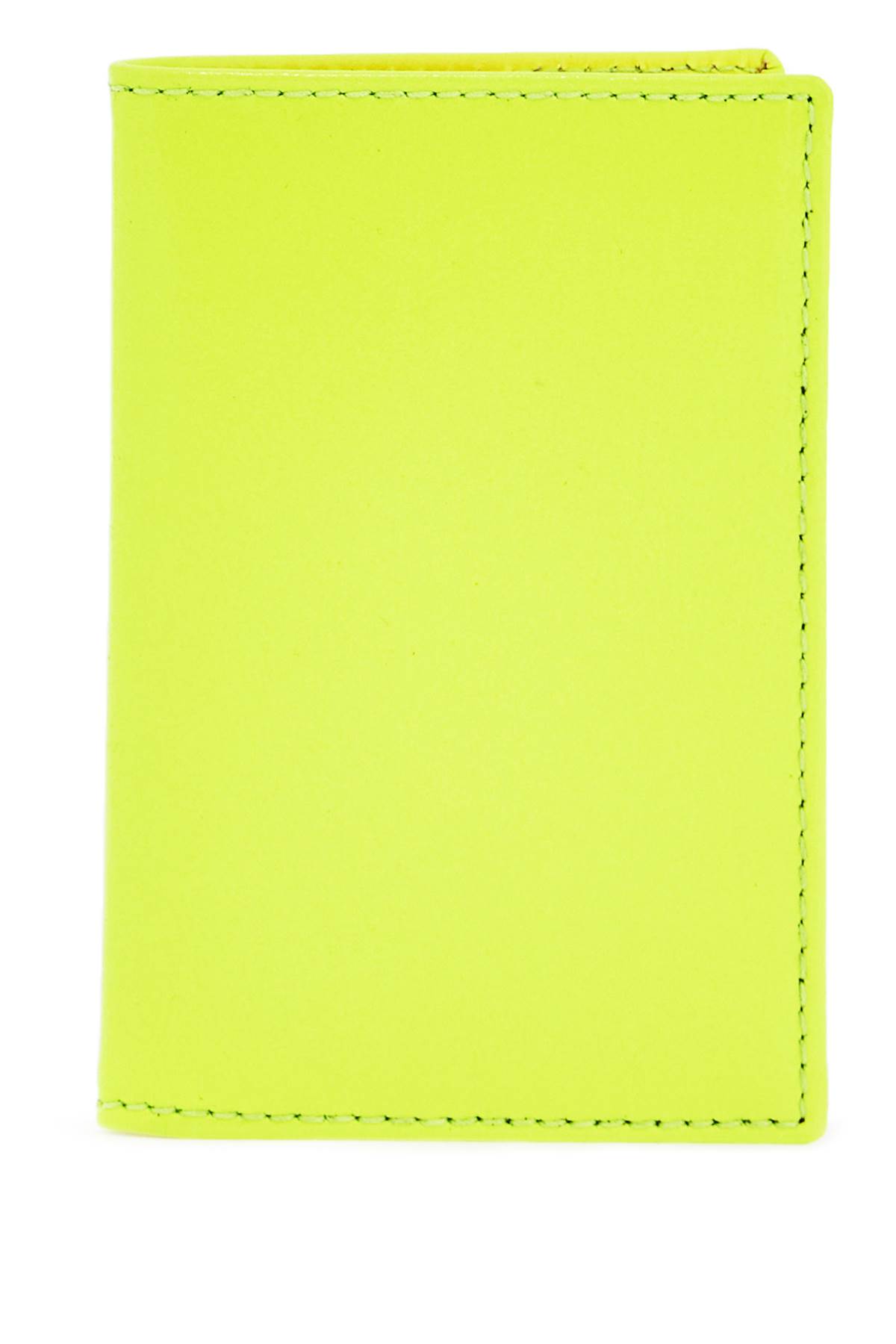 Compact Wallet In Fluorescent Yellow Goat Leather