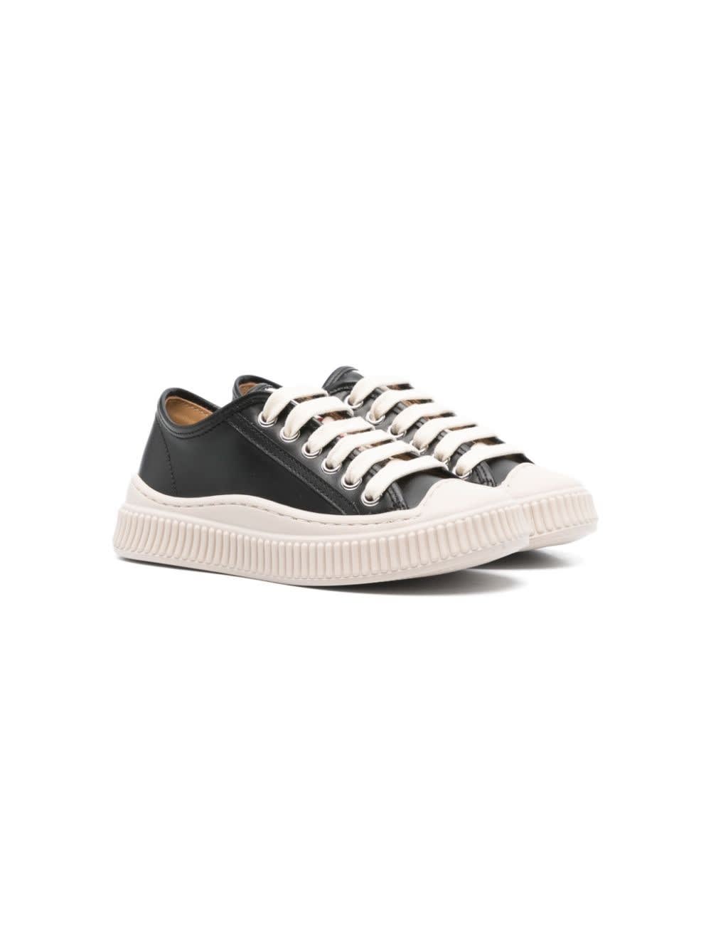 Shop Marni Sneakers In Pelle In Black