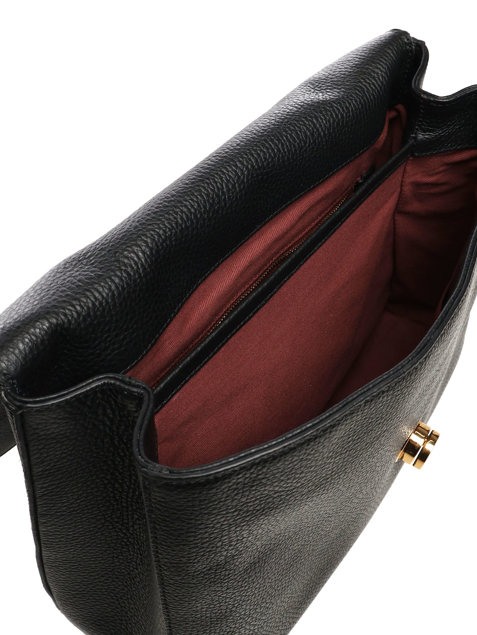 Shop Coccinelle Liya Hand Bag In Grained Leather In Black