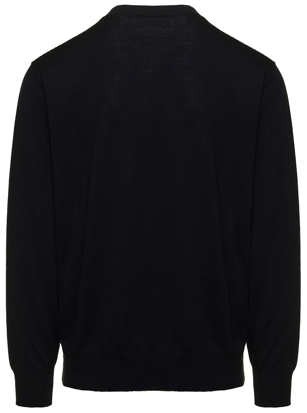 Shop Dsquared2 D2 Leaf Black Sweater With Jacquard Logo At The Front In Wool Man