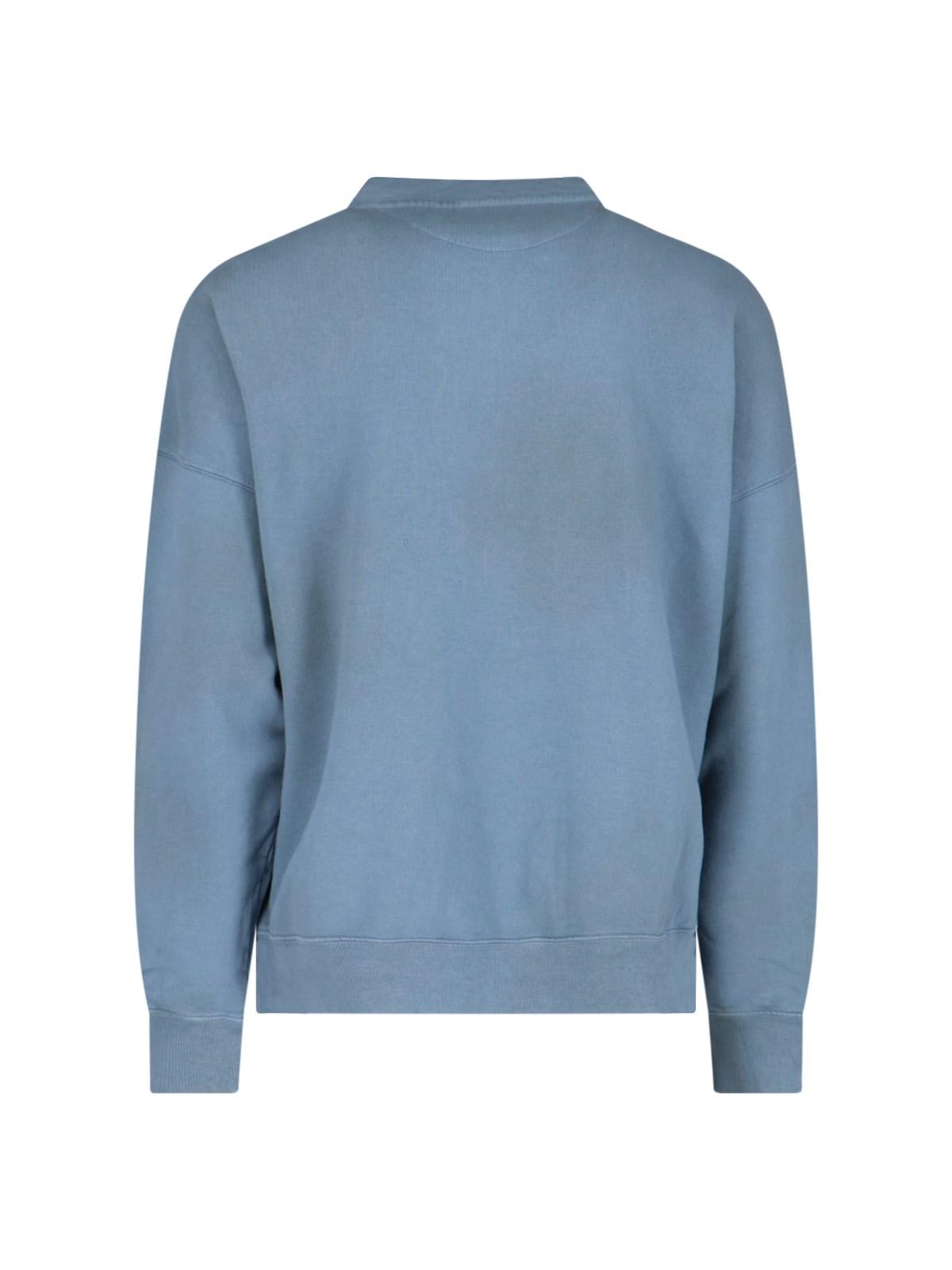 Shop Golden Goose Star Venezia Crew Neck Sweatshirt In Windwardblue/heritagewhite