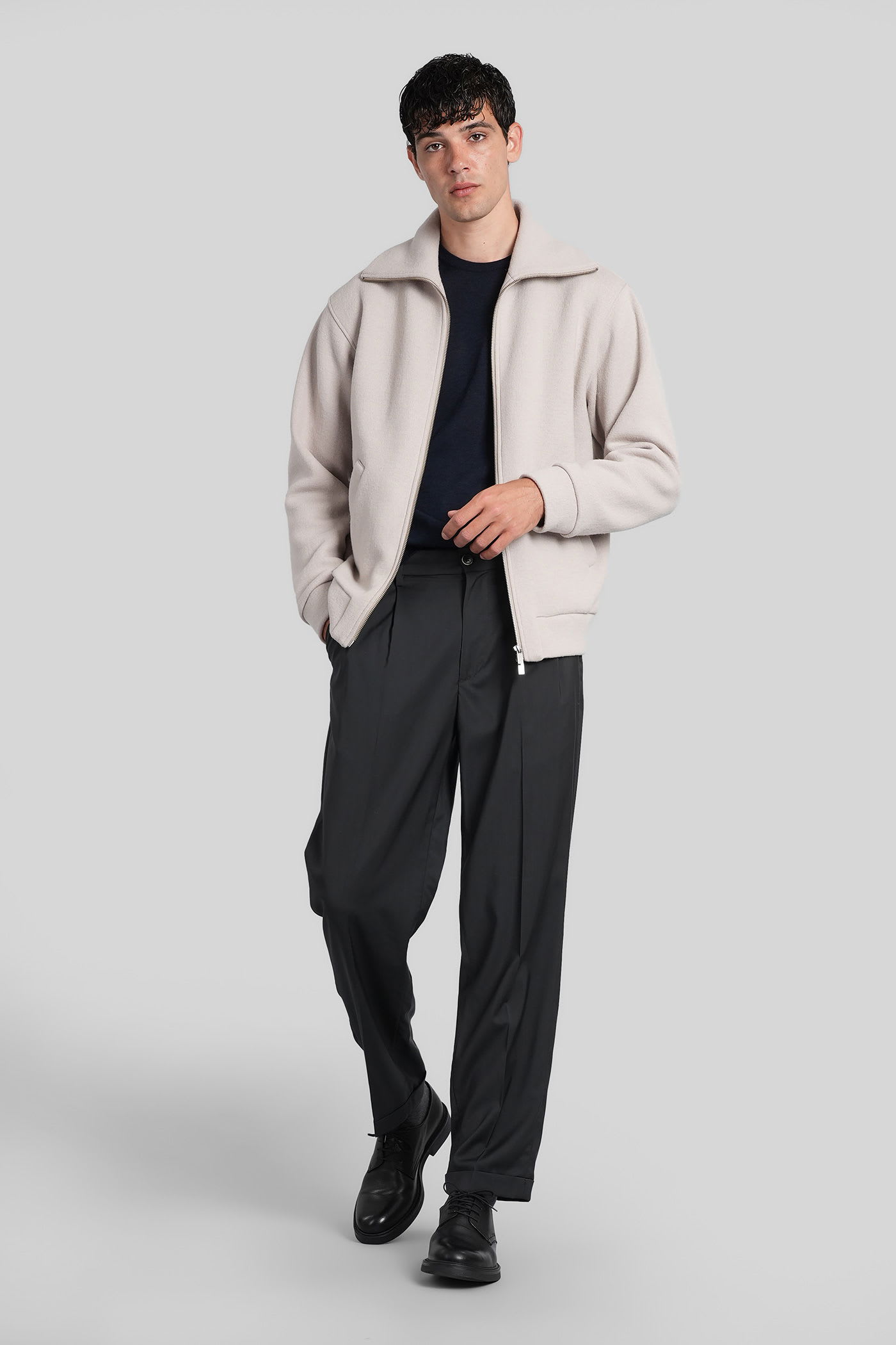 Barena Venezia Drapier Pants In Grey Wool In Gray