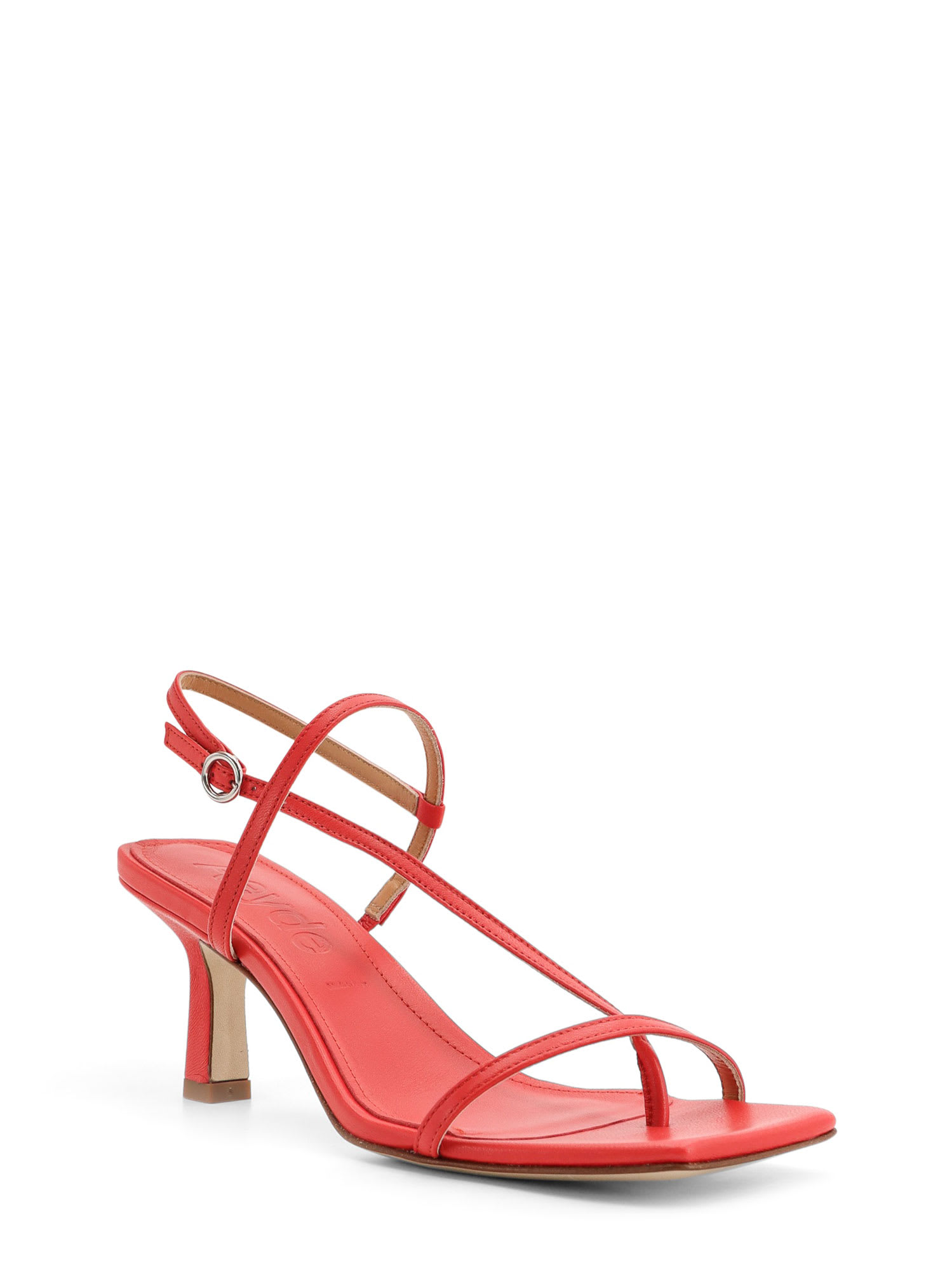 Aeyde Elise 75 Leather Sandals In Red