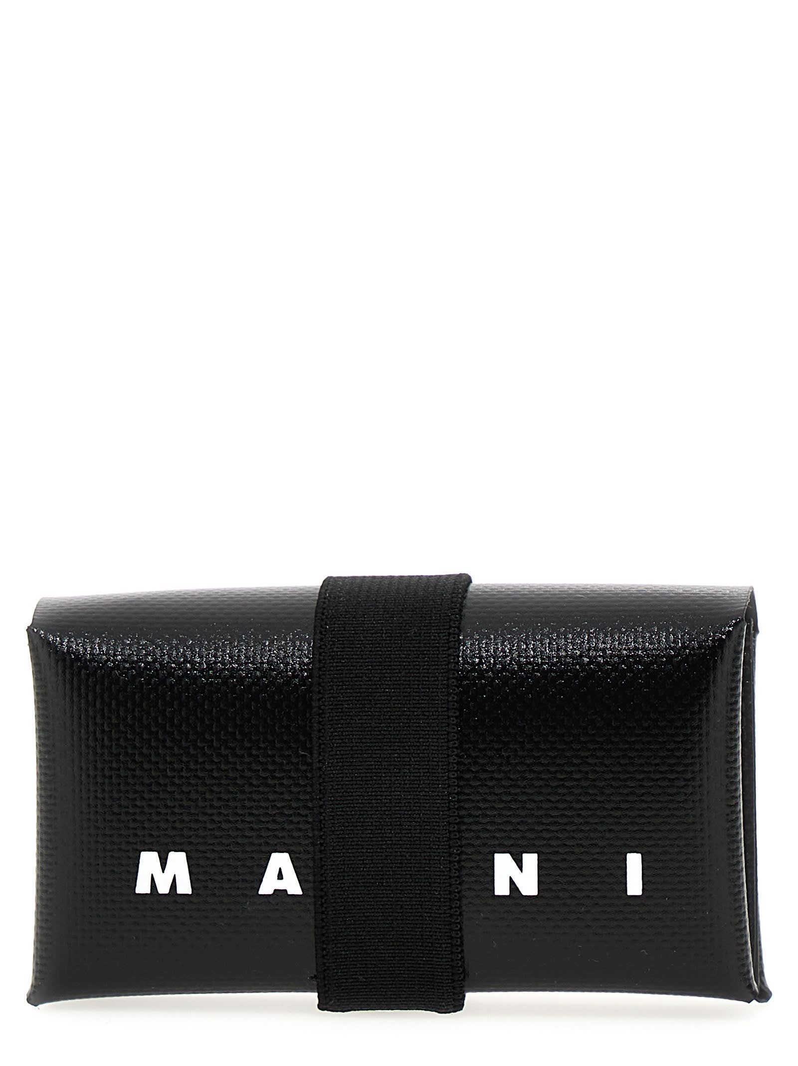 Shop Marni Logo Wallet In Black