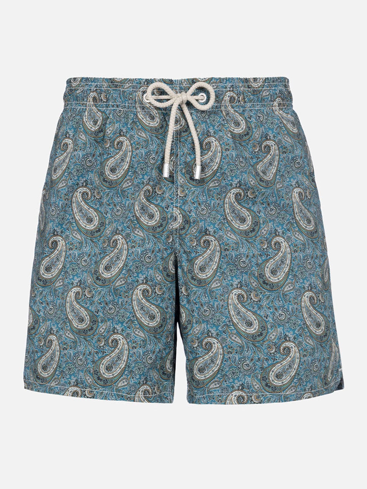 Mc2 Saint Barth Gustavia Paisley-print Swim Shorts In Green