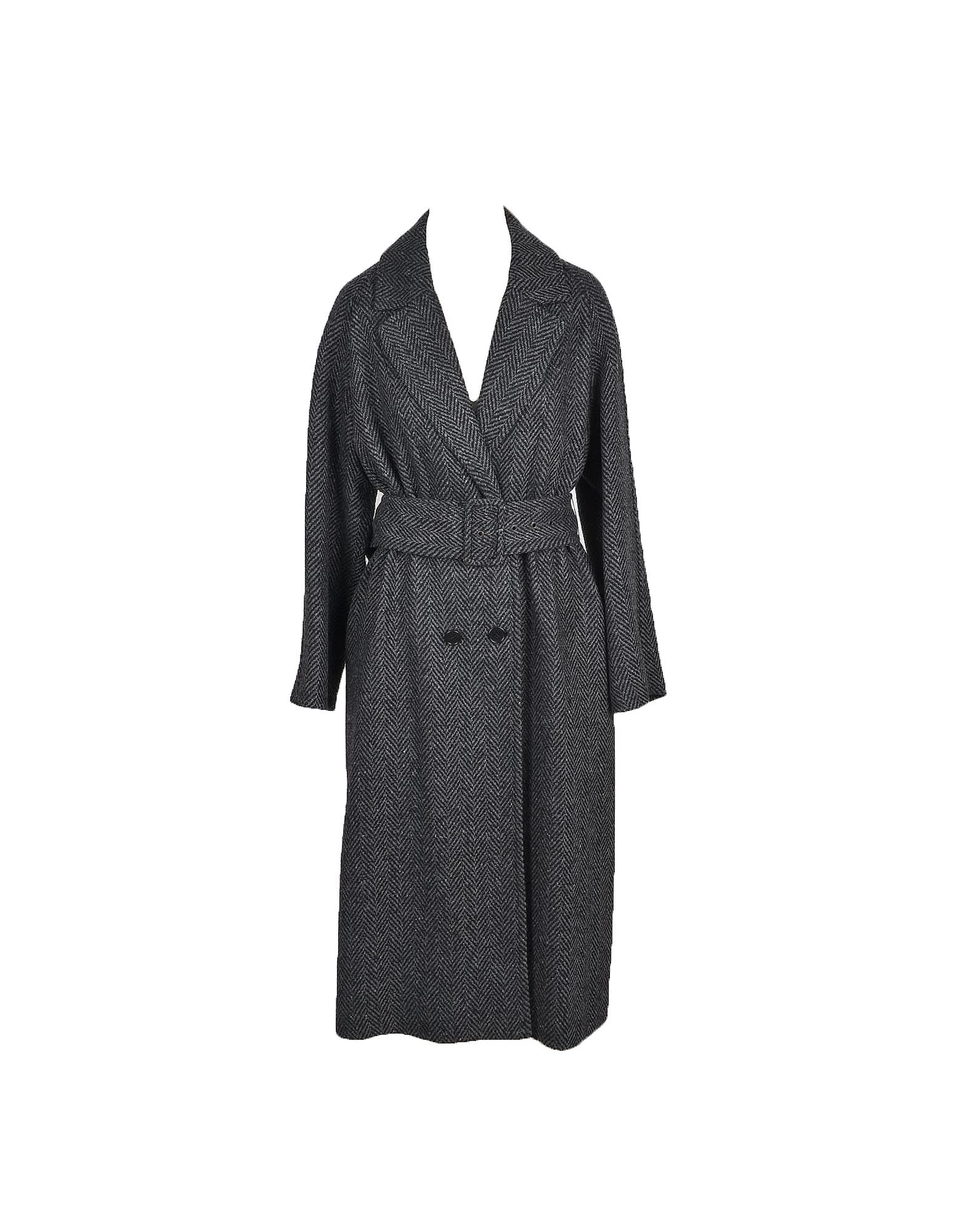 Msgm Womens Black / Gray Coat
