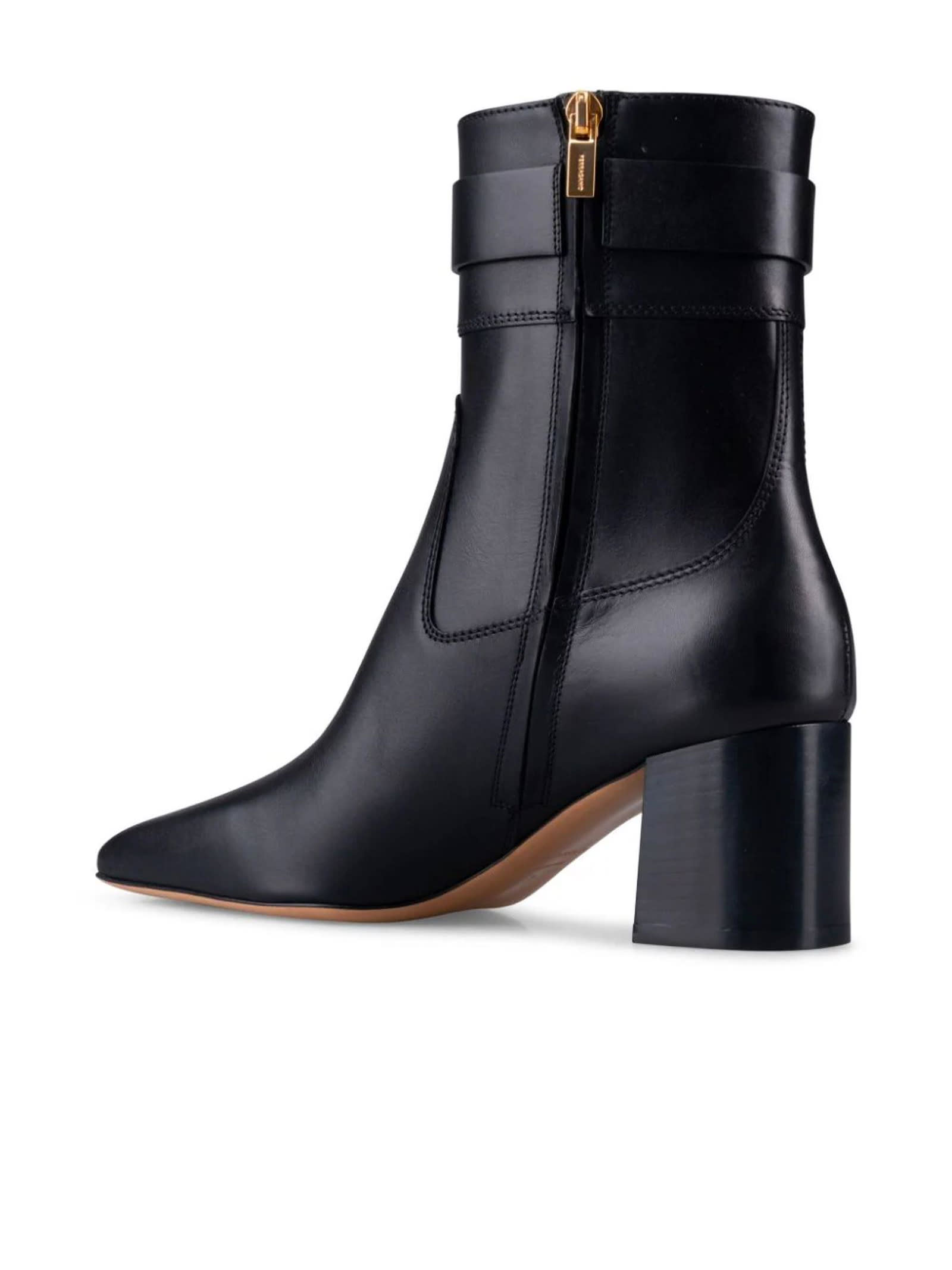 Shop Ferragamo Black Calf Leather Rol Boots