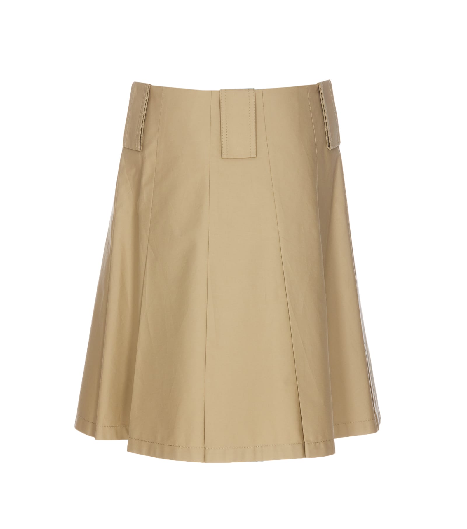 Burberry High-waisted A-line Skirt Pleated Design In Beige