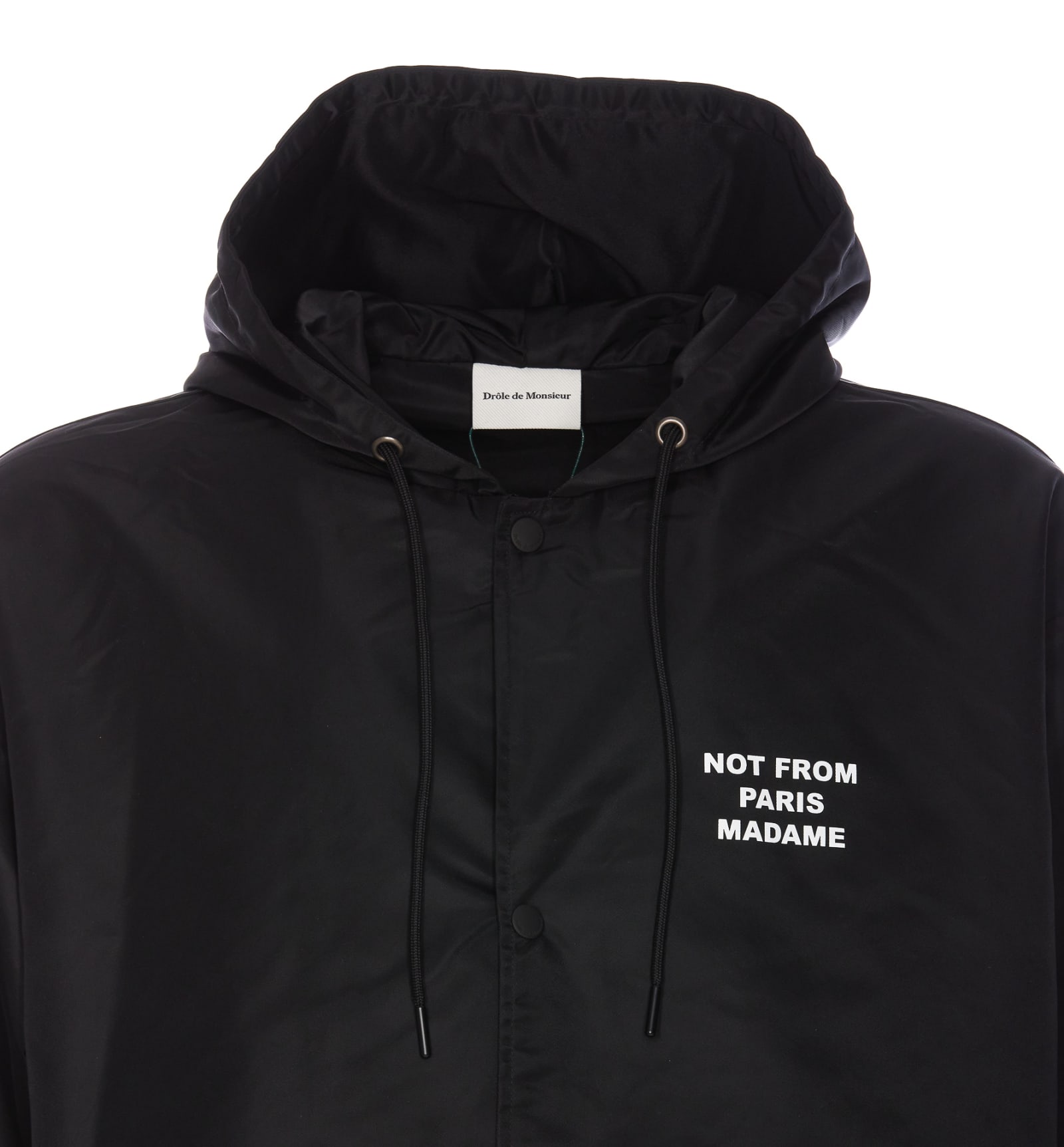 Shop Drôle De Monsieur Slogan Parka In Black