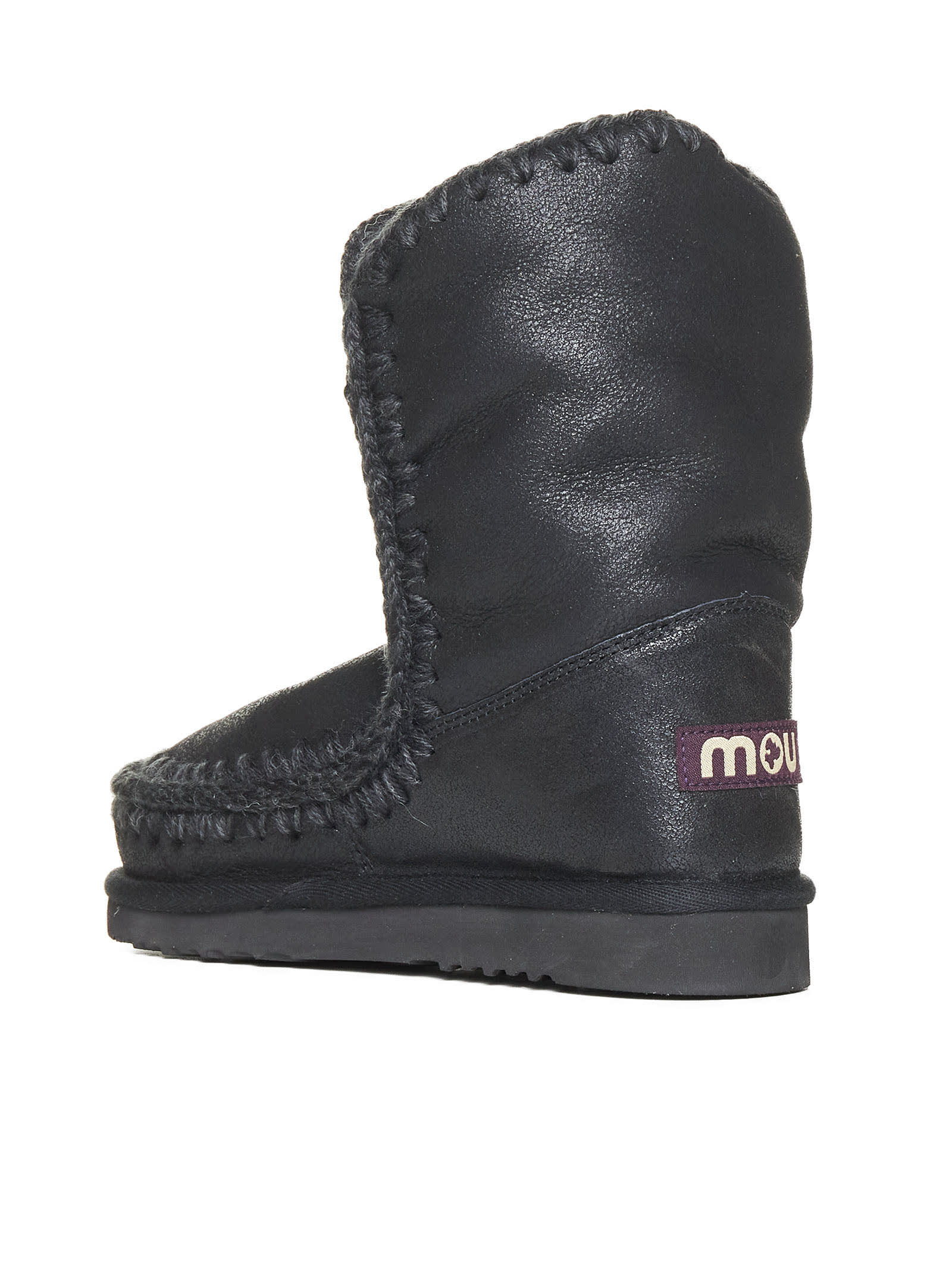 MOU ESKIMO LEATHER AND SHEARLING ANKLE BOOTS 