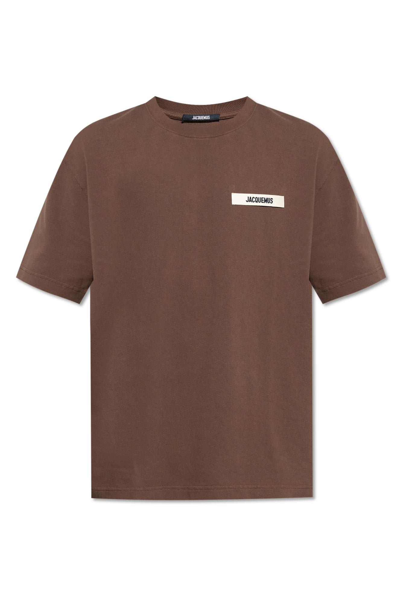 Jacquemus Gros Grain Cotton Crew-neck T-shirt In Brown