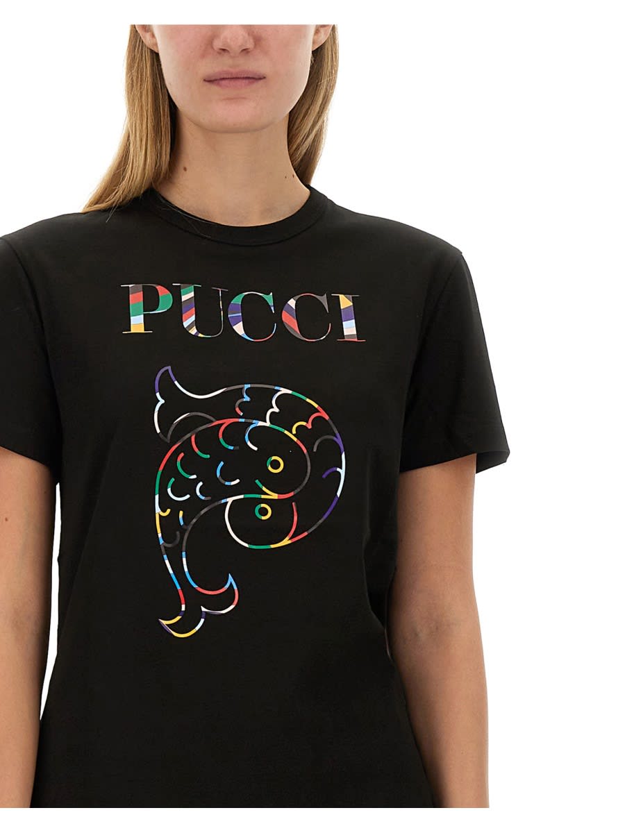 Shop Pucci T-shirt With Logo In Black