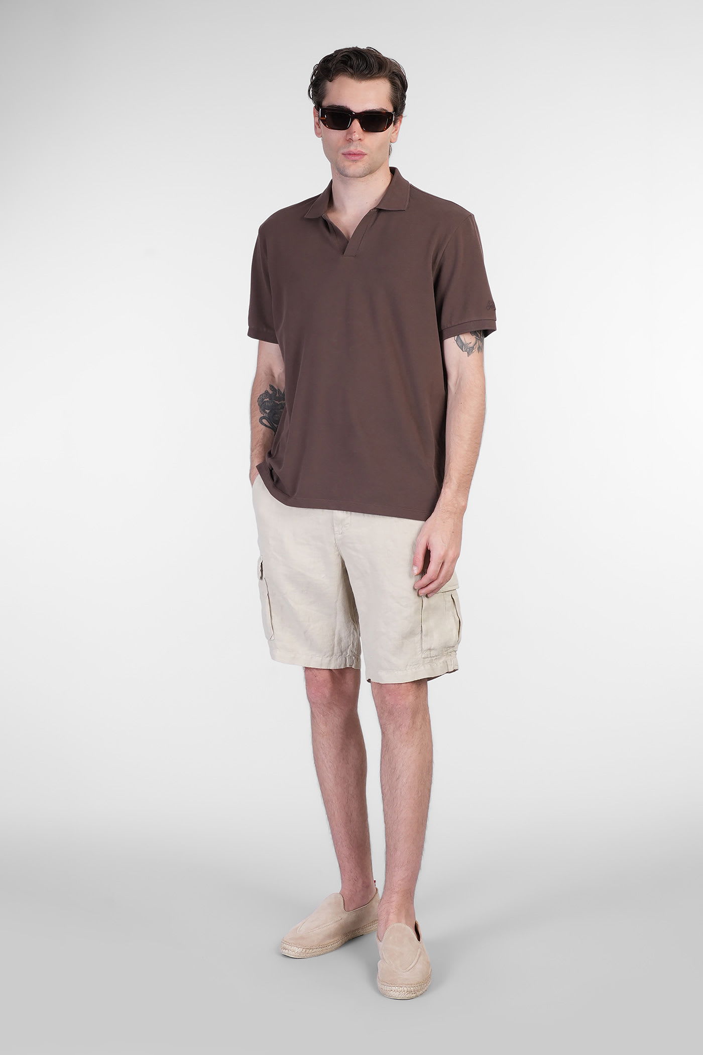 Mc2 Saint Barth Brighton Polo In Brown Cotton In Brown