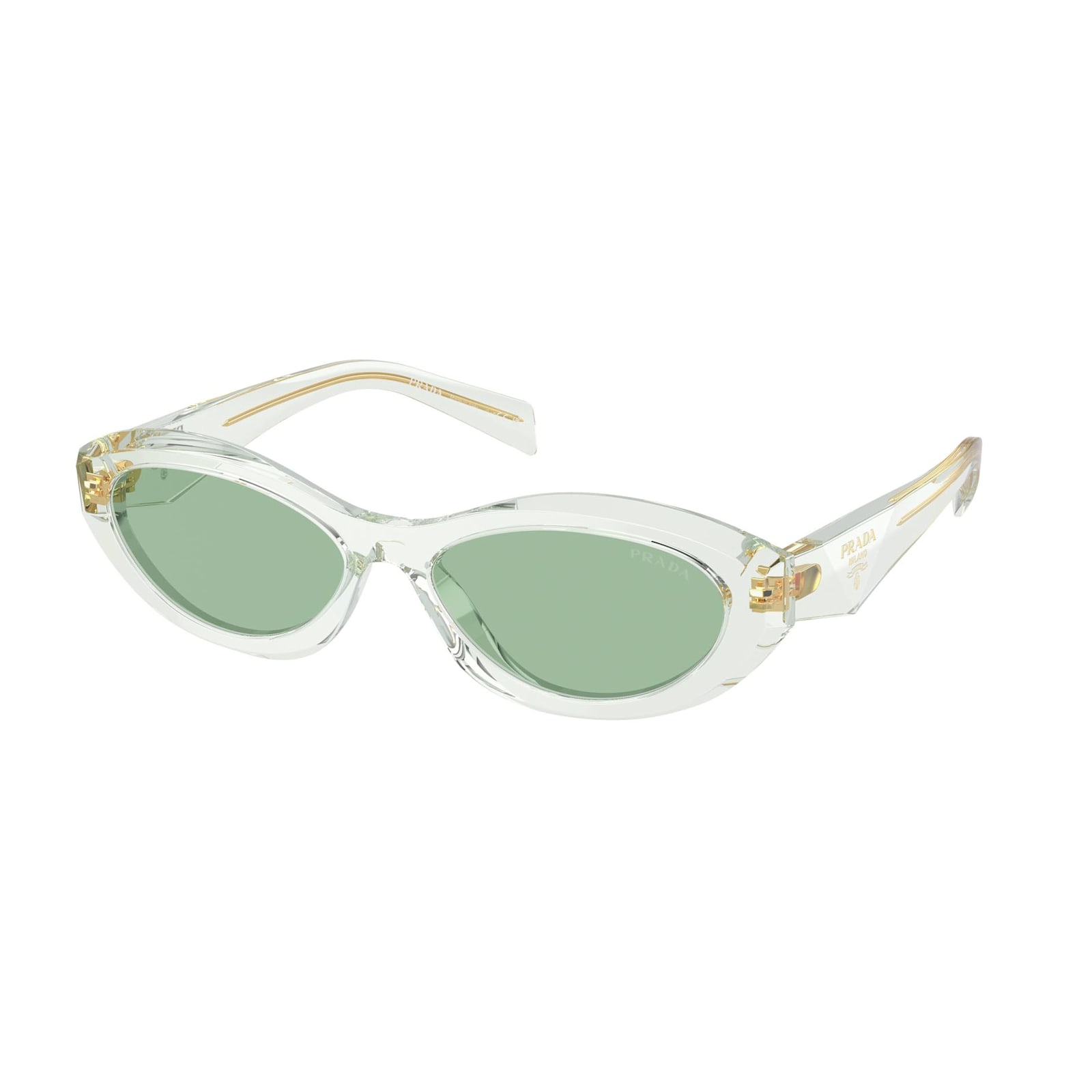 Shop Prada Sunglasses In Trasparente/verde