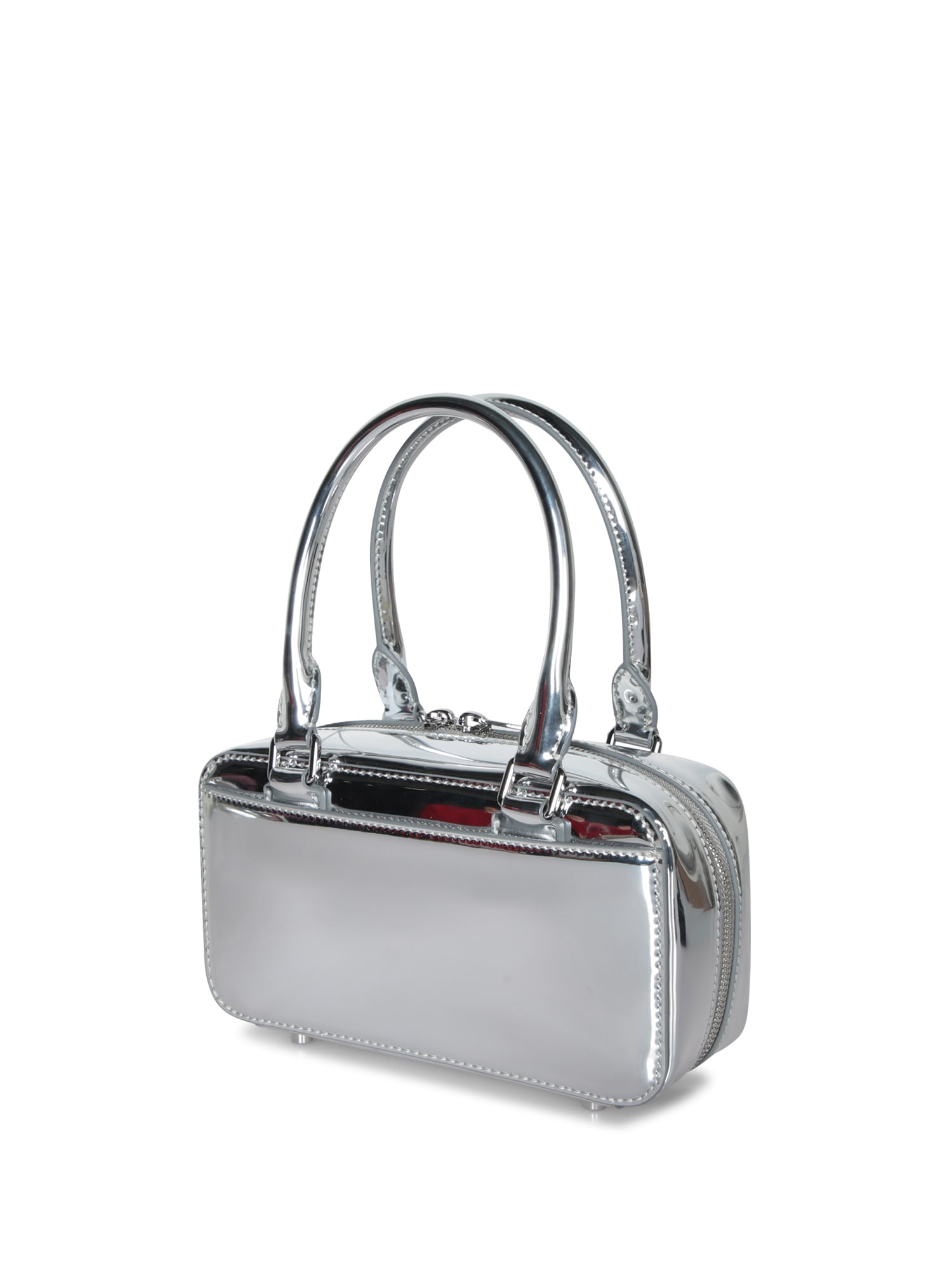 Self-portrait Silver-colored Handbag With Bows On The Front In Metallic