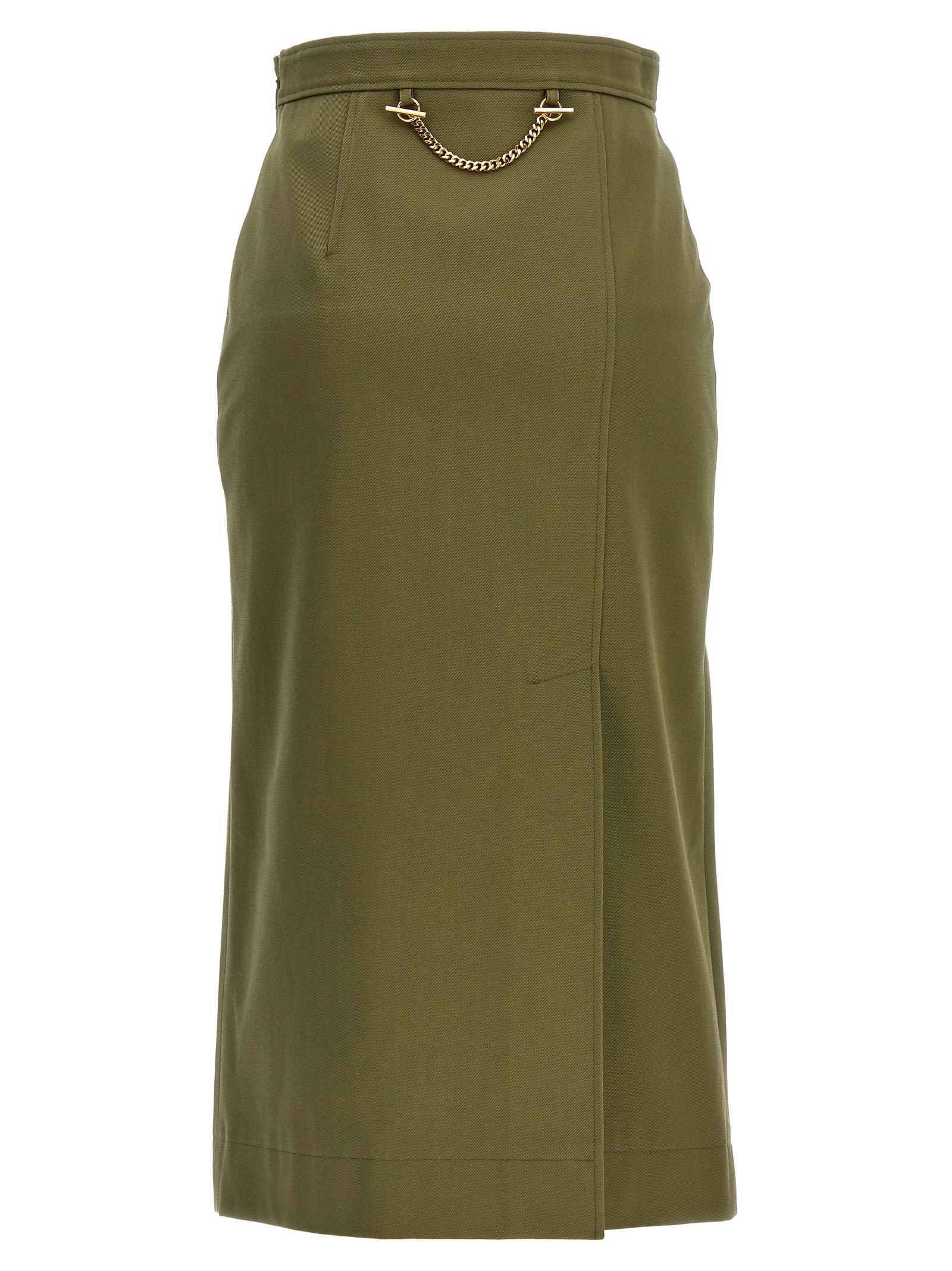 Shop Alexander Mcqueen Gabardine Skirt In Green