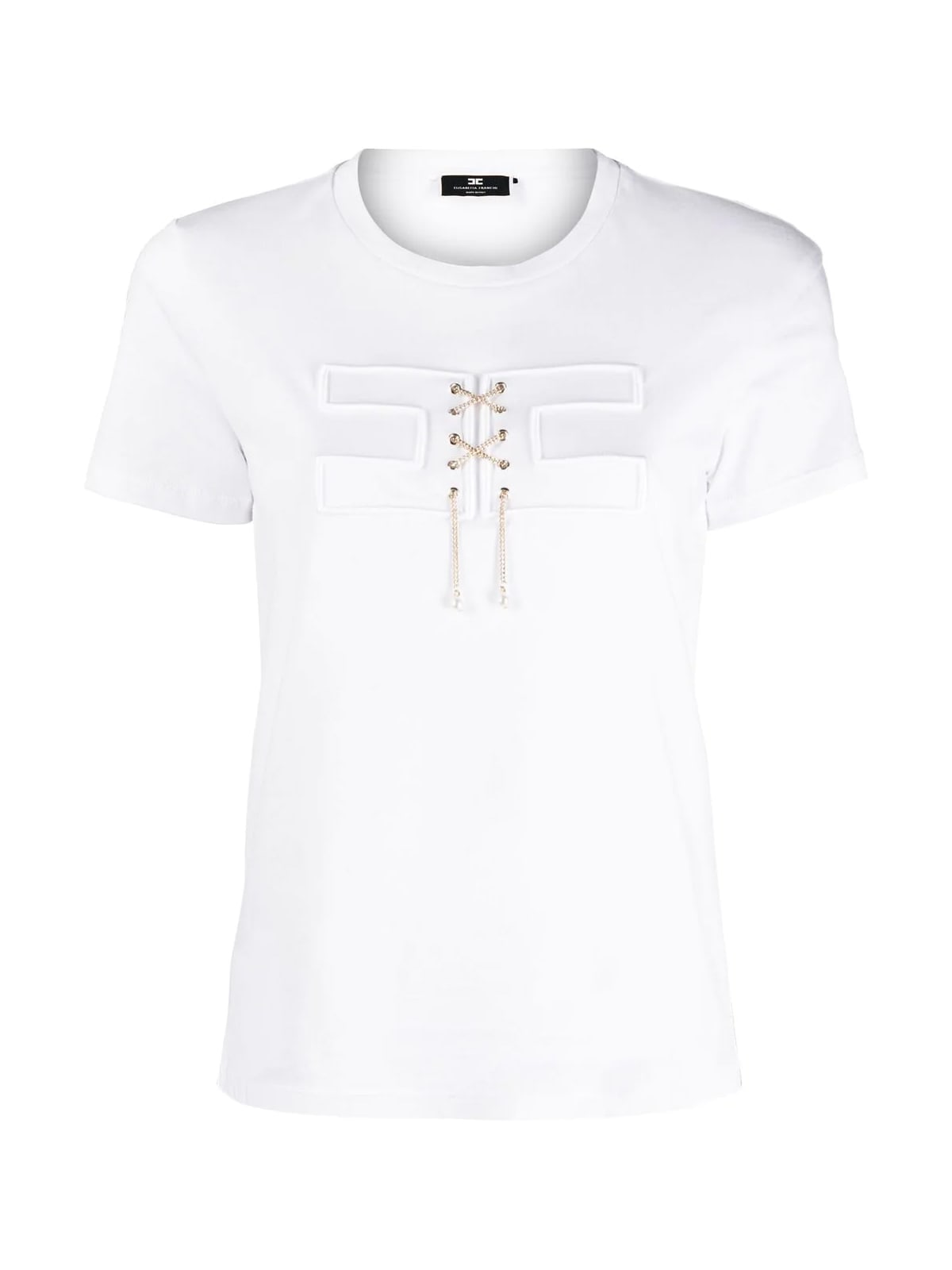 Elisabetta Franchi Logo T-shirt With Chain Detail