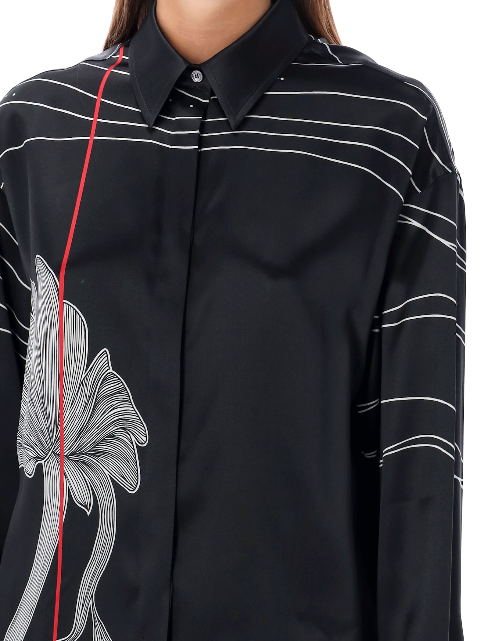 Shop Ferragamo Printed Silk Shirt In Black Print