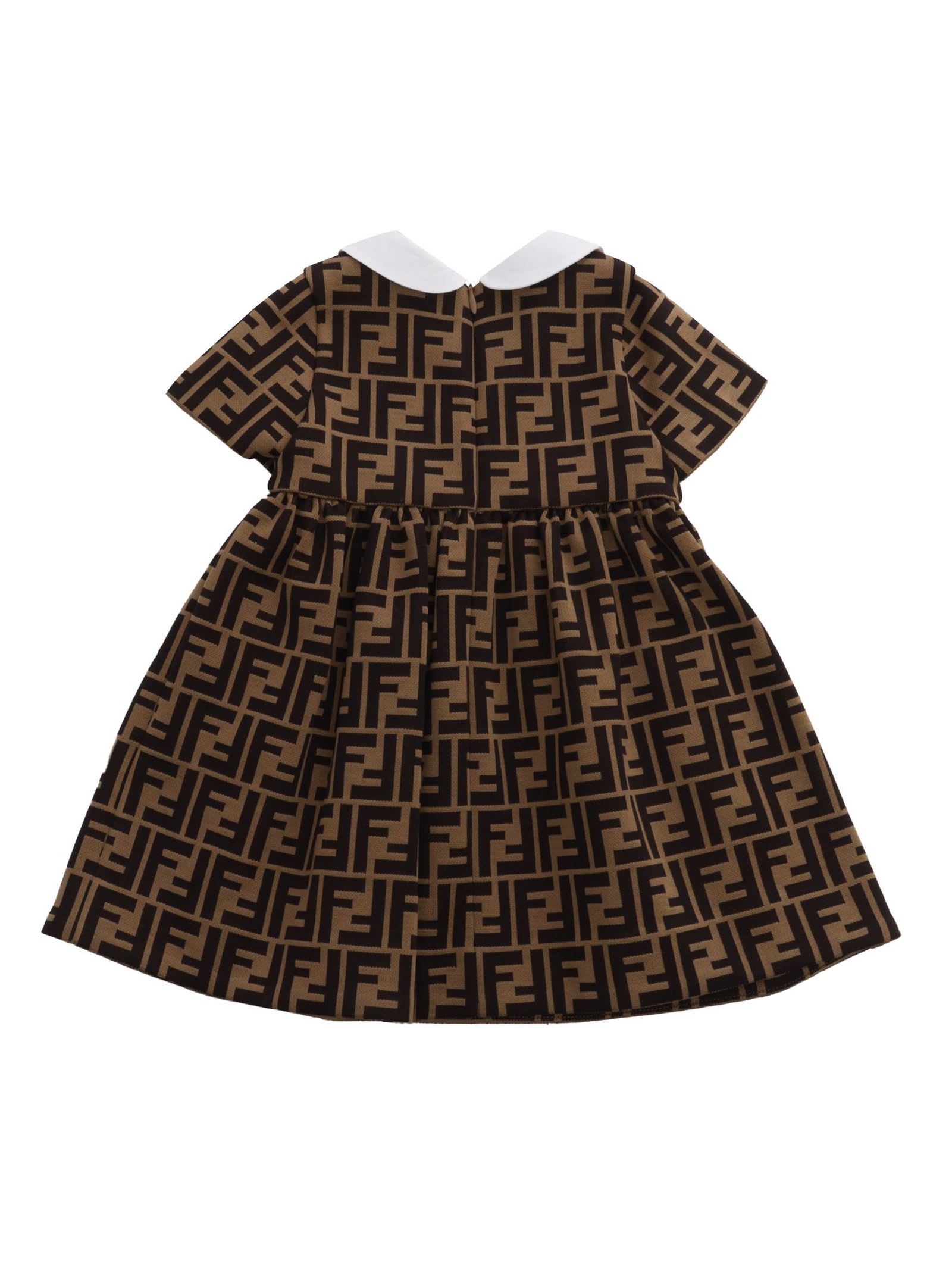 FENDI FENDI KIDS DRESSES BROWN 