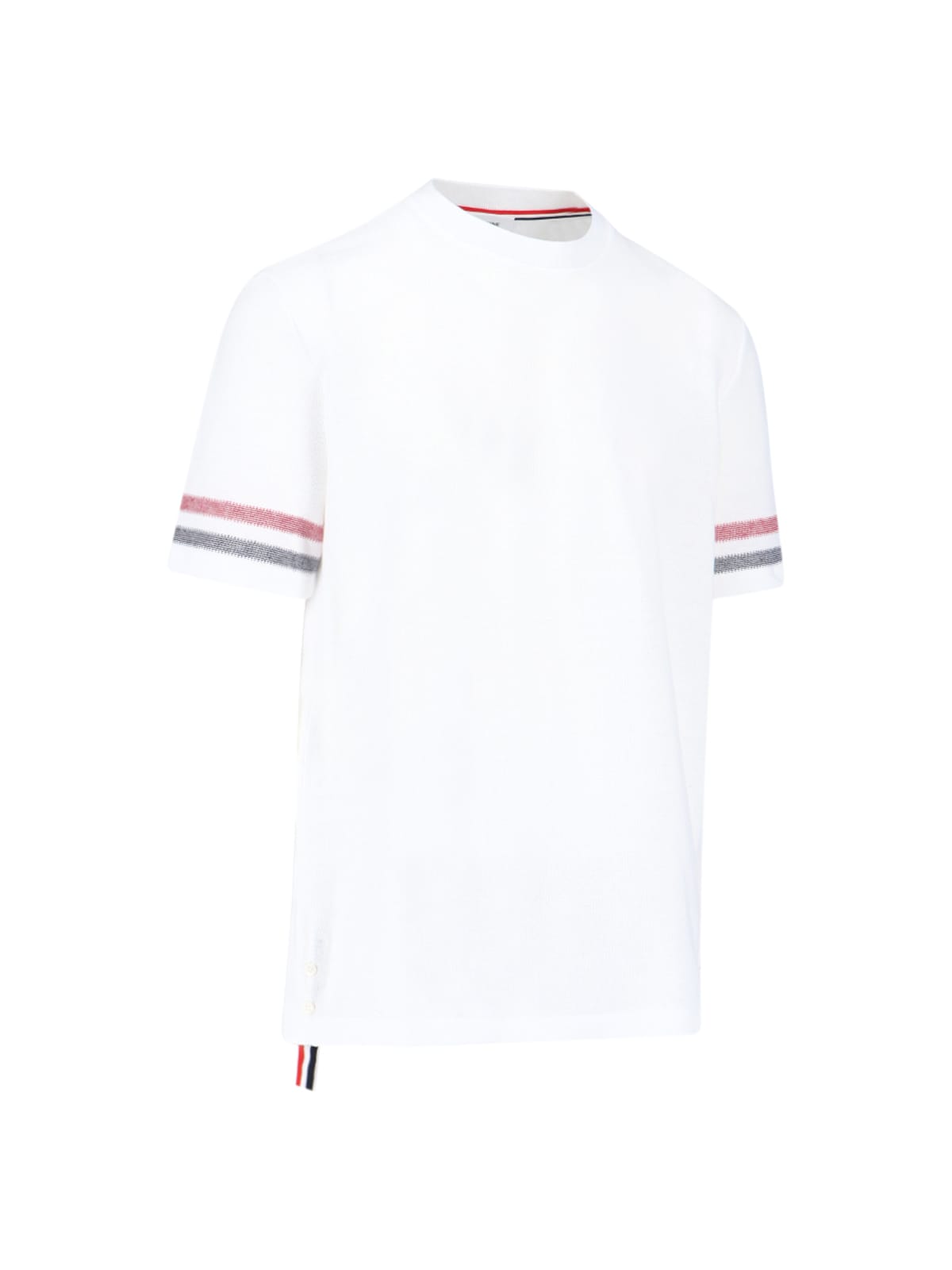 Shop Thom Browne Sleeve Detail T-shirt In White