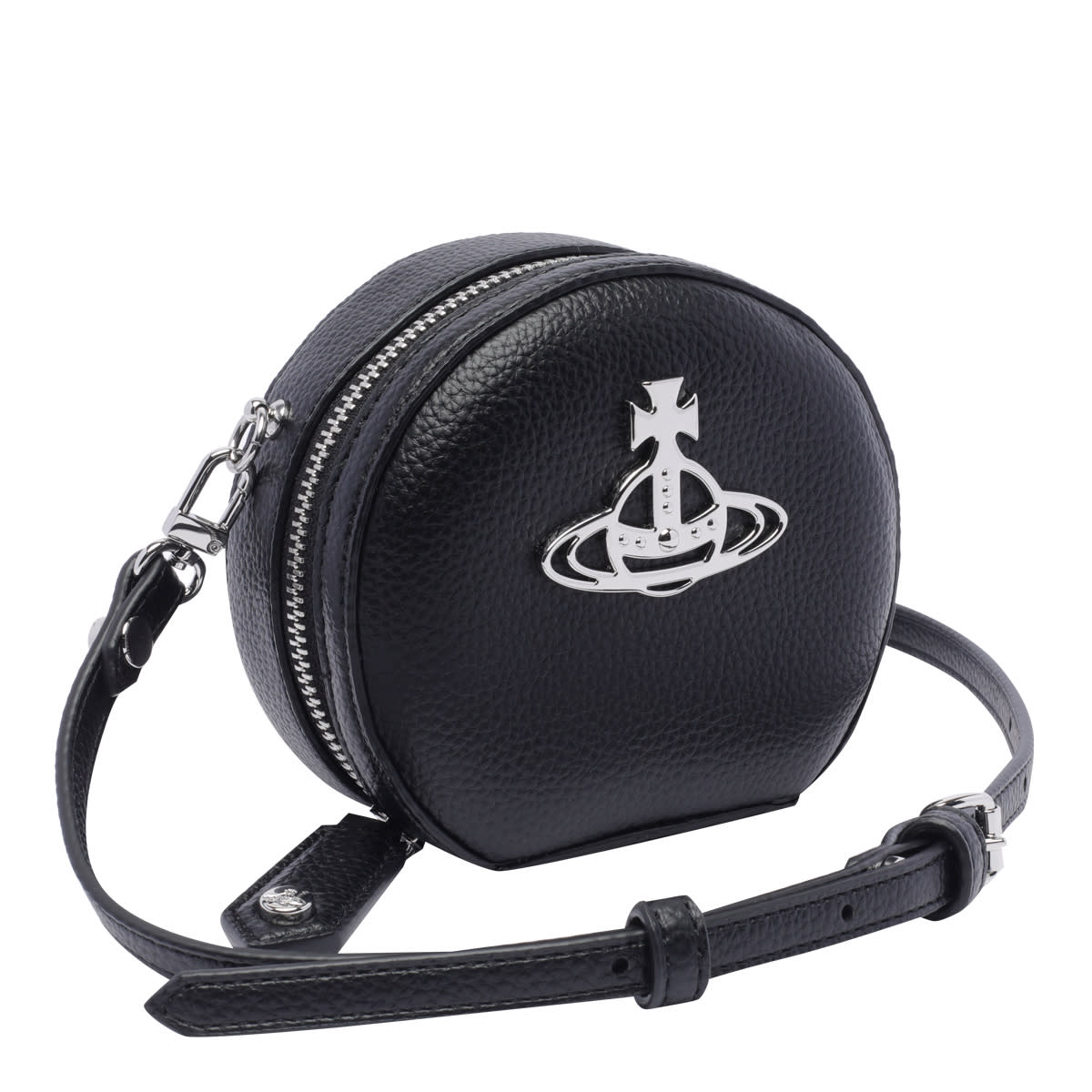 Shop Vivienne Westwood Mini Round Crossbody Bag In Black