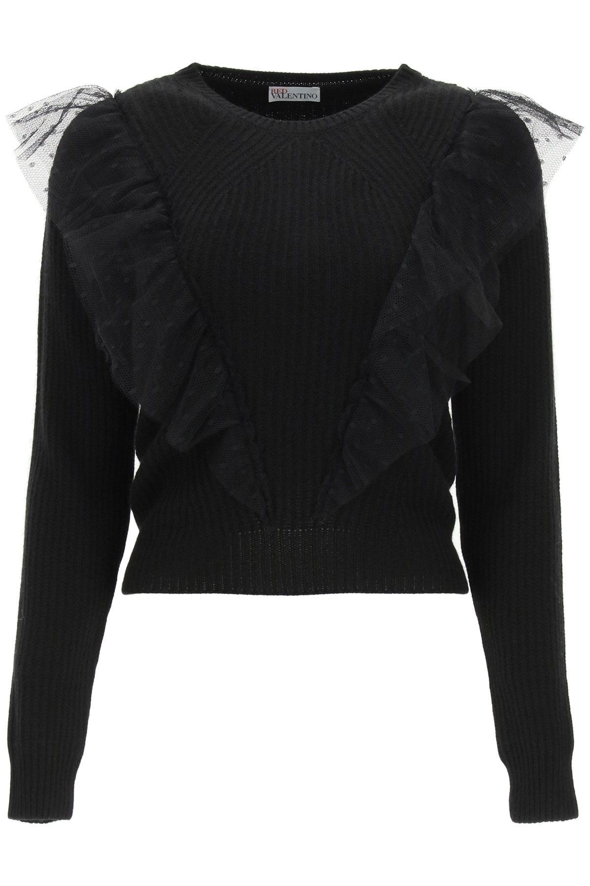 RED Valentino Sweater With Point Desprit Ruffles