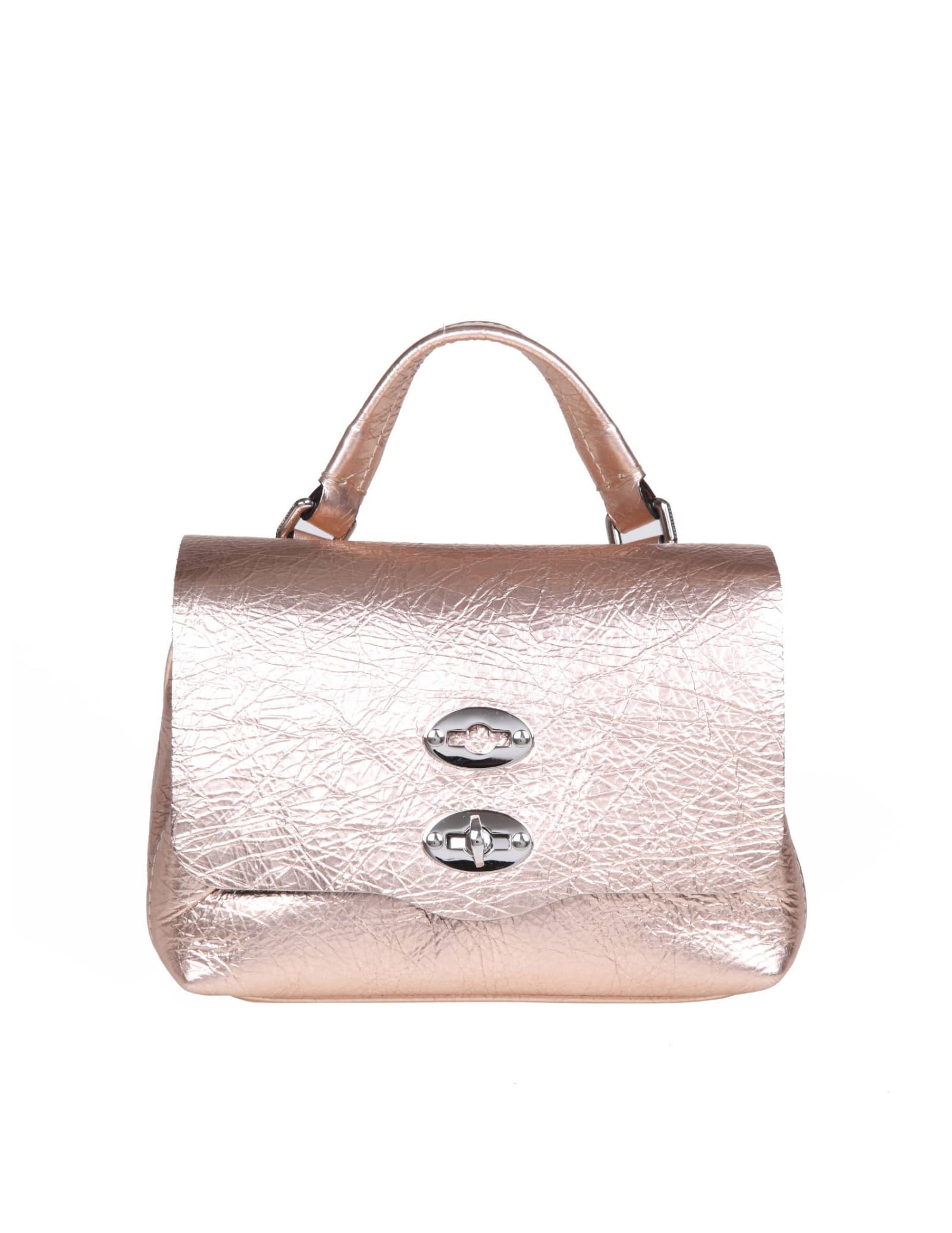 Shop Zanellato Postina Cortina Baby In Pink Gold Leather