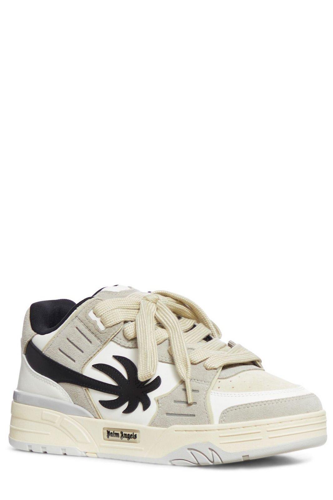 Shop Palm Angels Palm Patch Low-top Sneakers In White Medium Grey