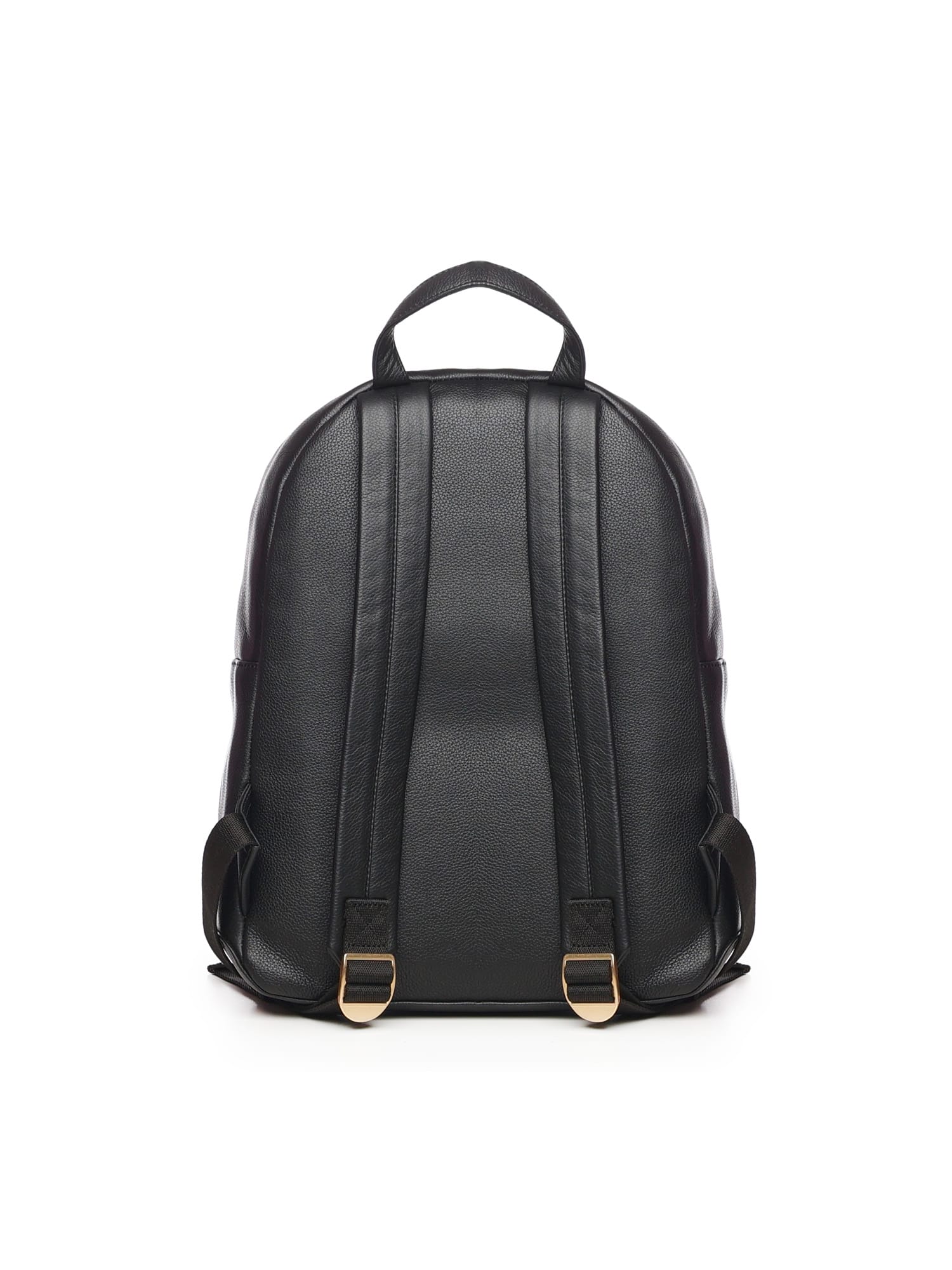 Biasia Leather Backpack With Logo In Black
