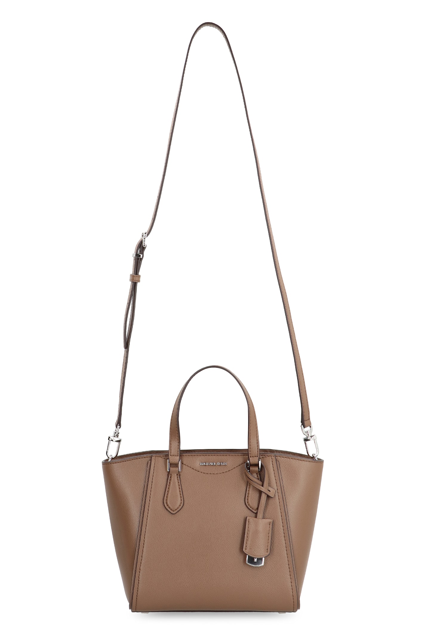 Shop Michael Michael Kors Taryn Leather Tote In Brown