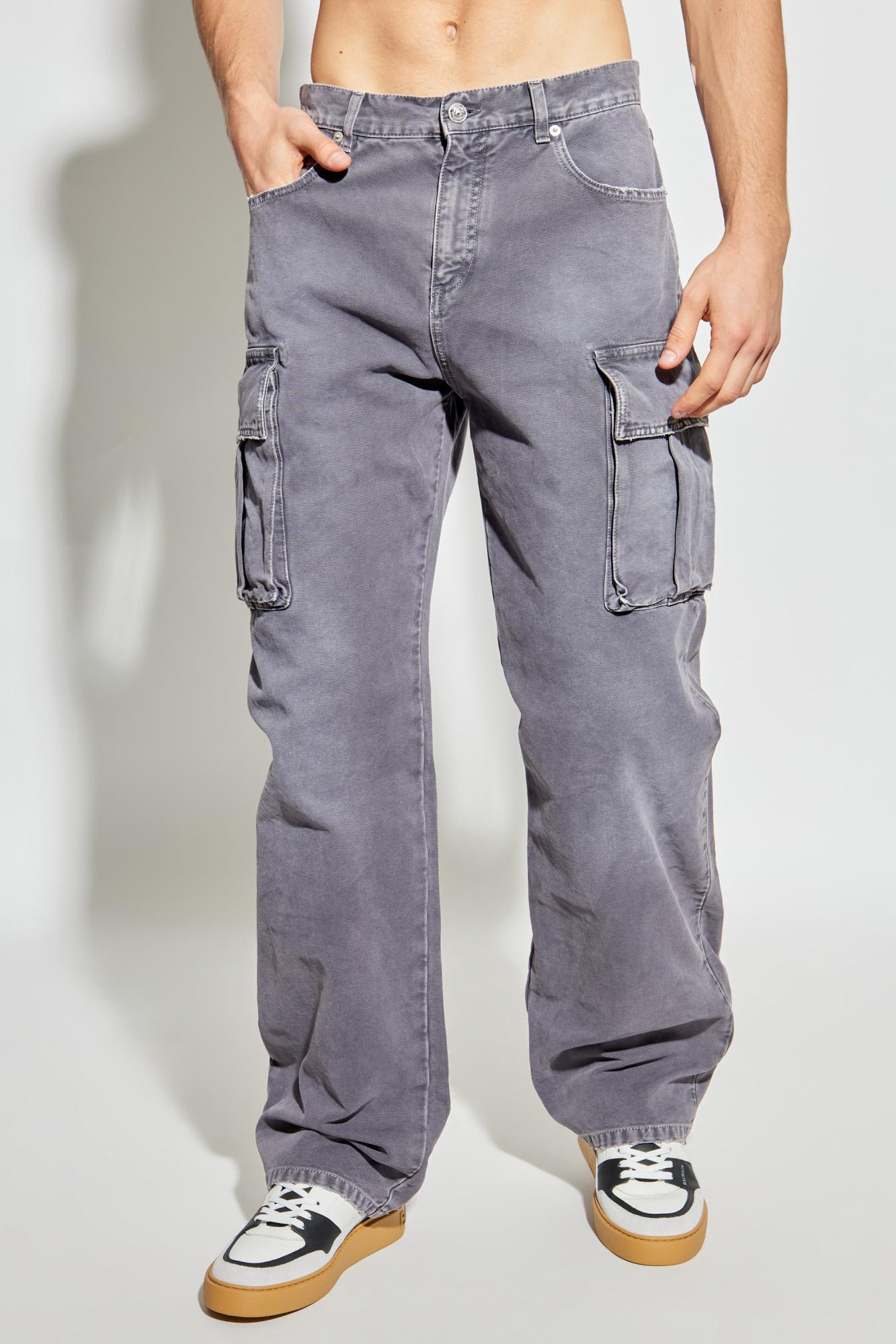 Balmain Trousers With Pockets In Gray