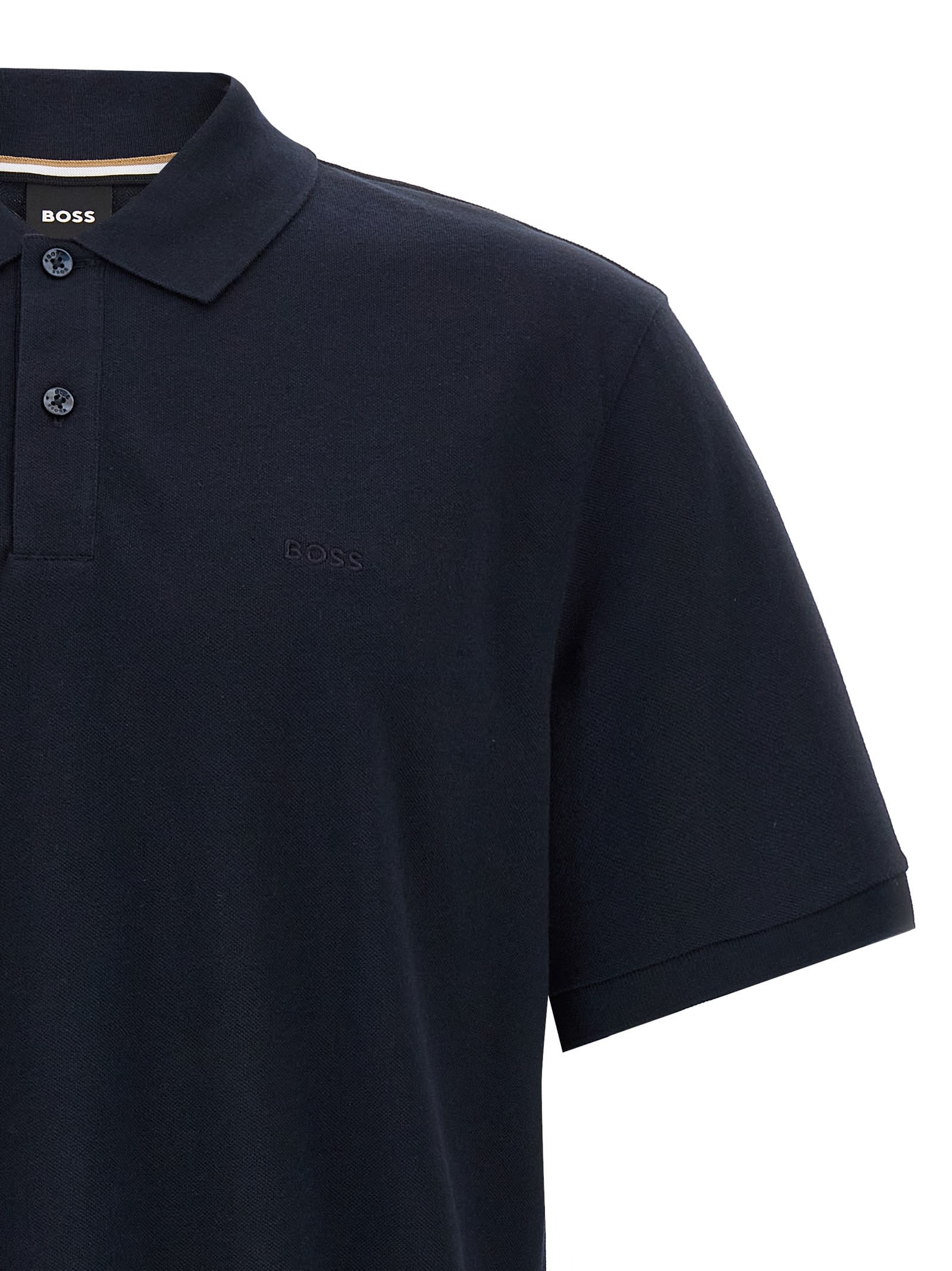 Hugo Boss Boss Organic Cotton Pallas Polo Shirt Men In Blue