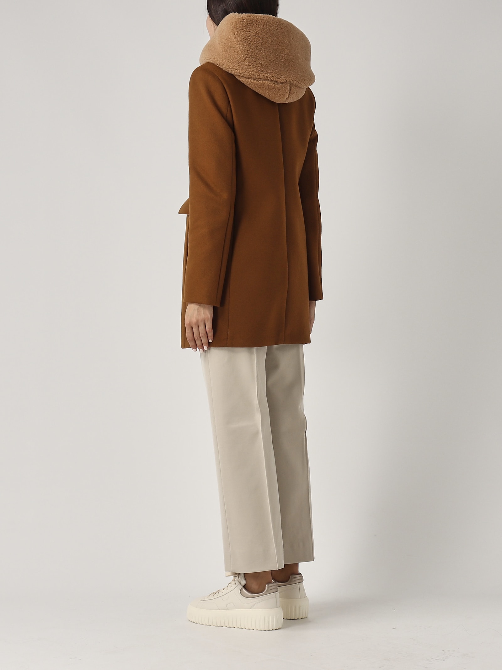 Shop Fay Toggle Coat Db Front Teddy Coat In Cuoio Scuro