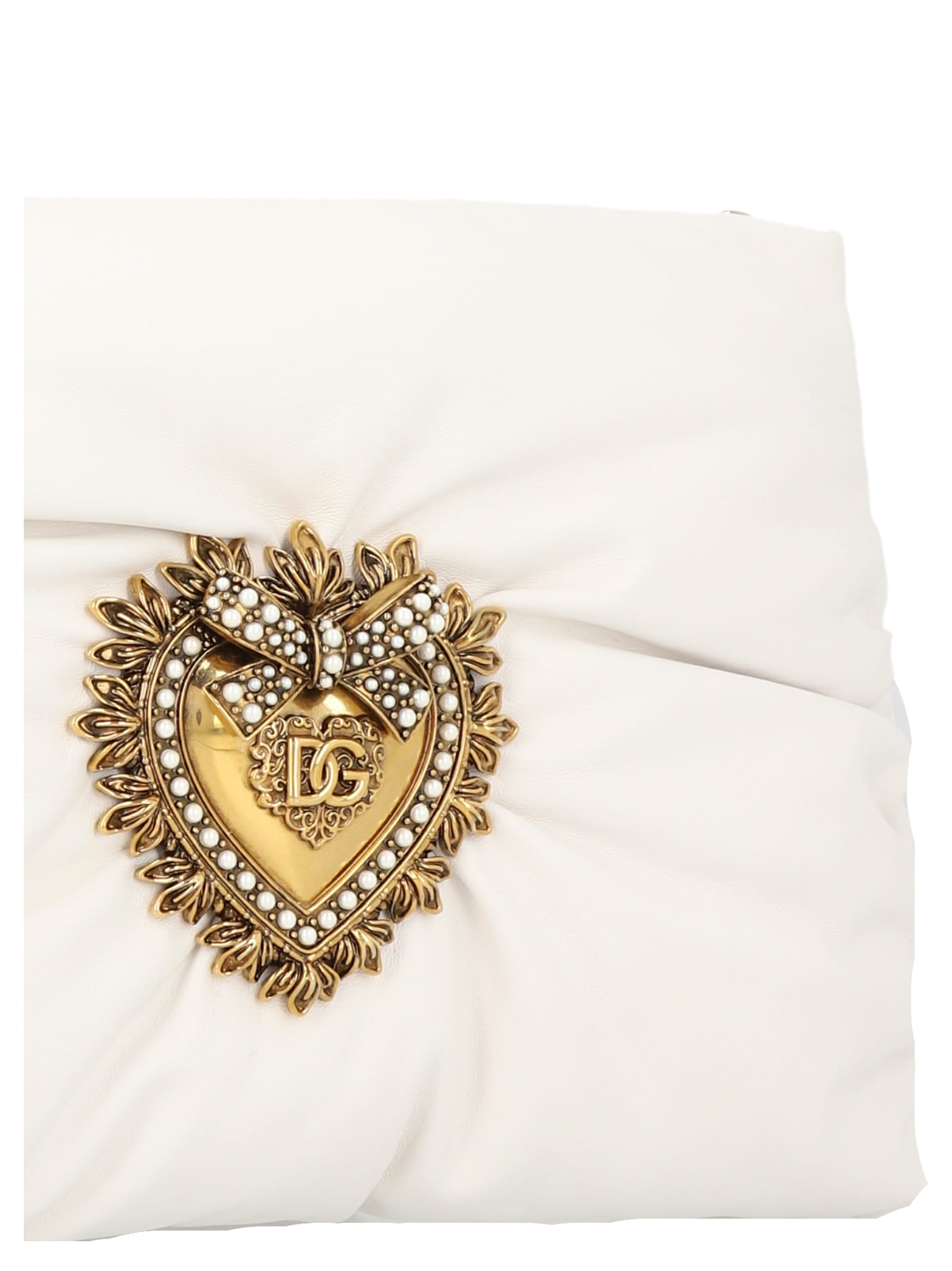 Dolce & Gabbana Devotion Soft Small Crossbody Bag In White