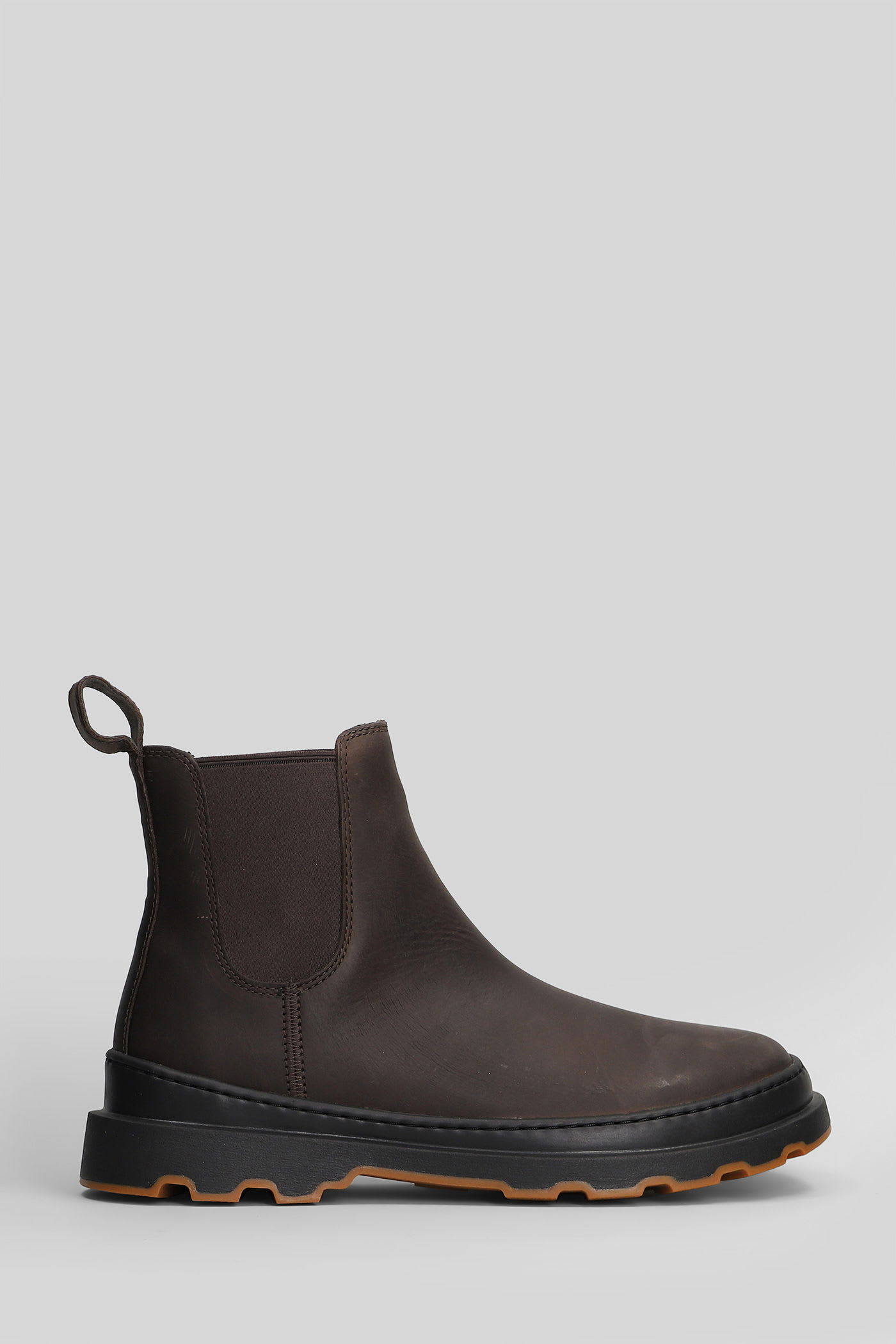Camper Brutus Ankle Boots In Brown Leather In Multi