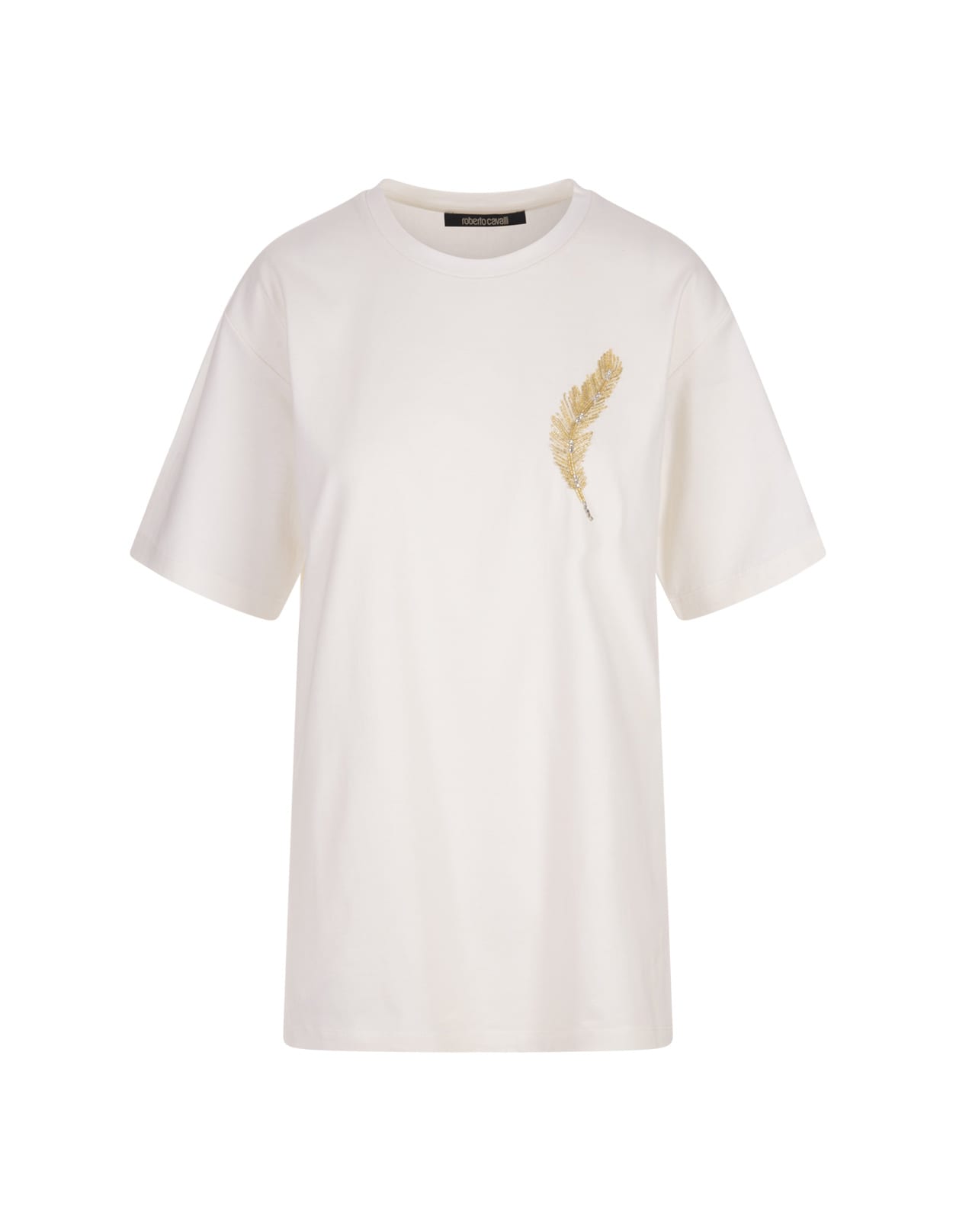 Roberto Cavalli Plumage T-shirt In White