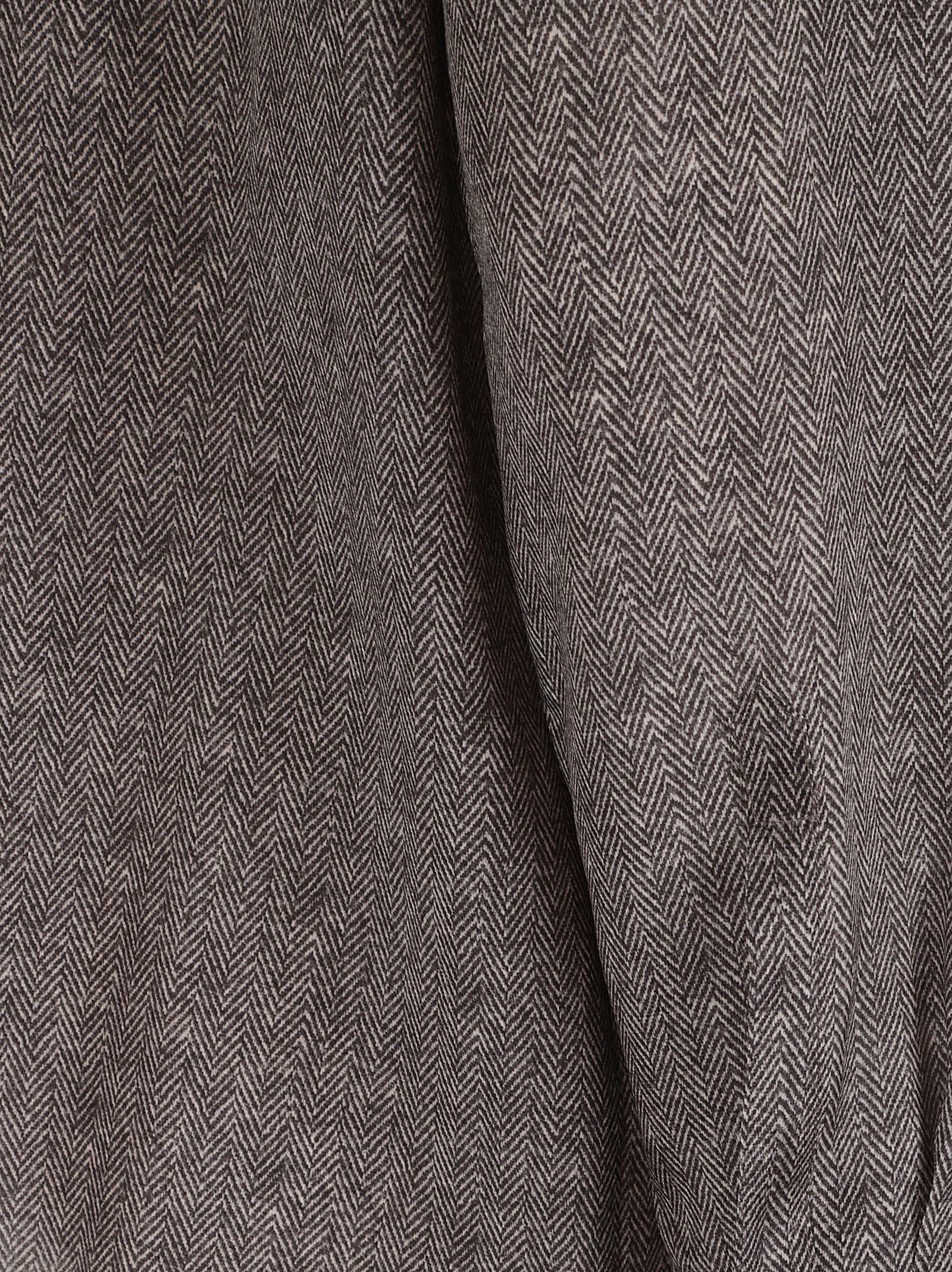 Antonelli Silk Herringbone Shirt With Tie Detail And Classic Collar In Gray