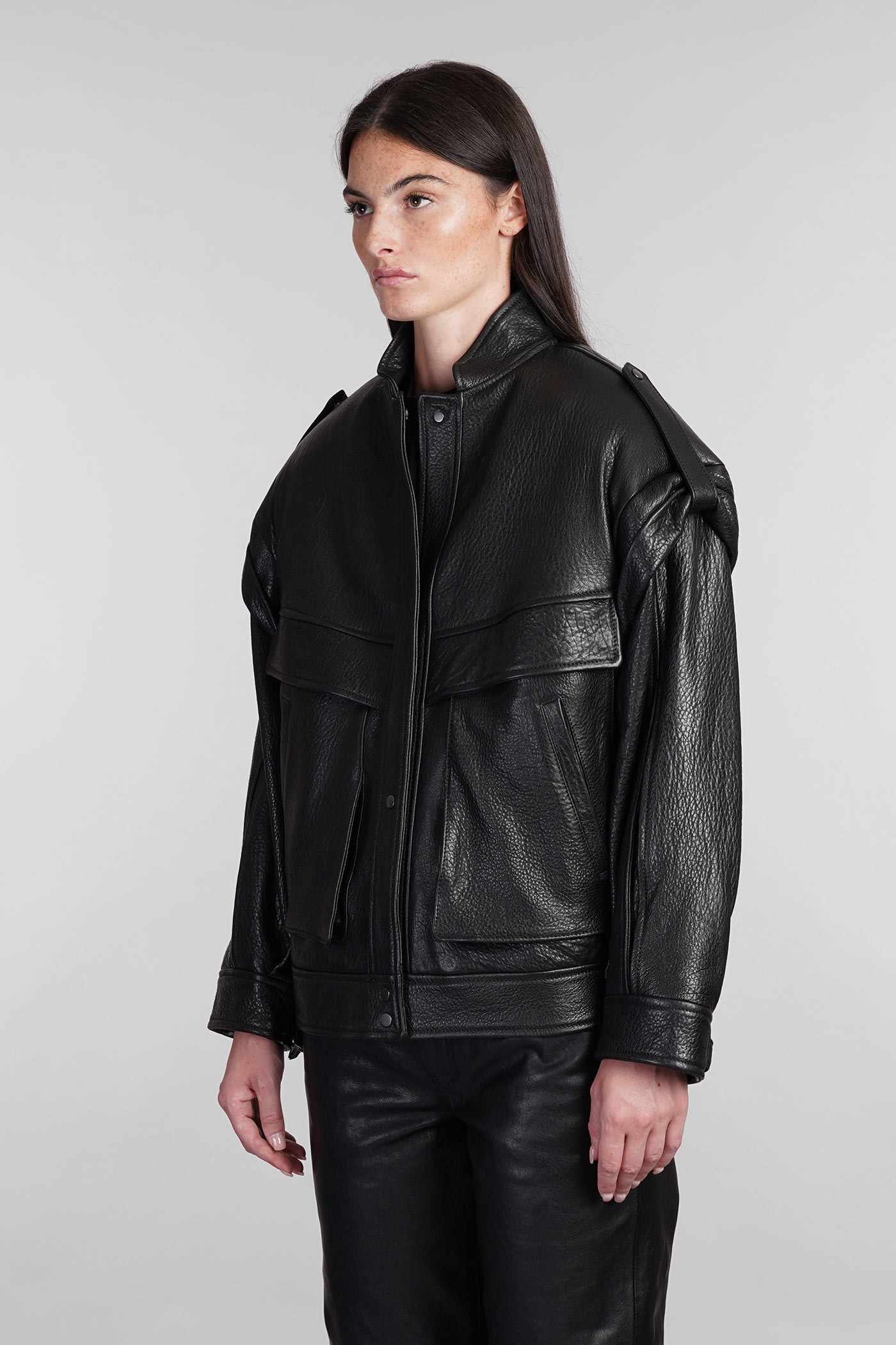 Shop Salvatore Santoro Leather Jacket In Black Leather