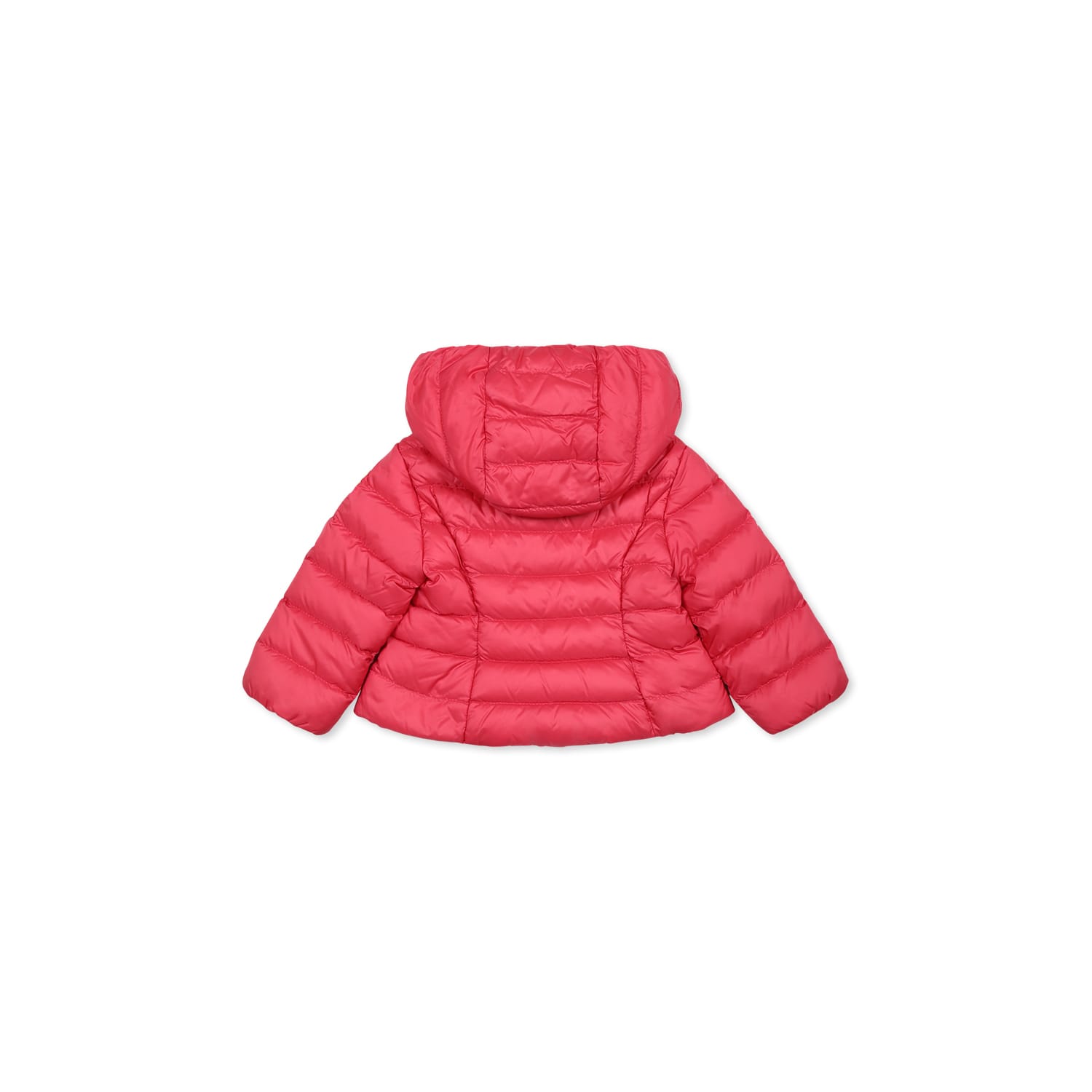 Moncler Fuchsia Down Jacket For Baby Girl With Logo In Fuchsia