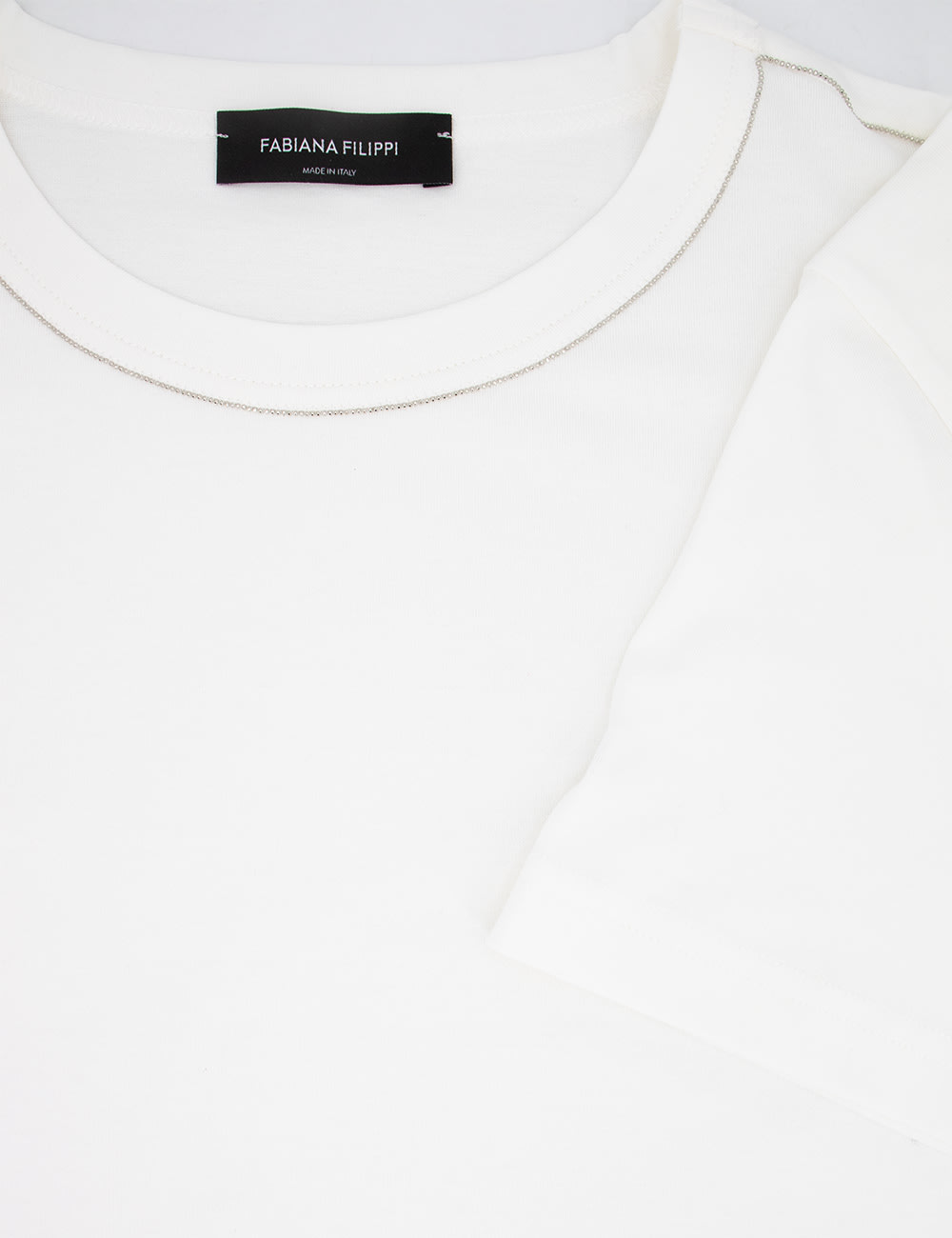 Shop Fabiana Filippi Cotton T-shirt In Bianco