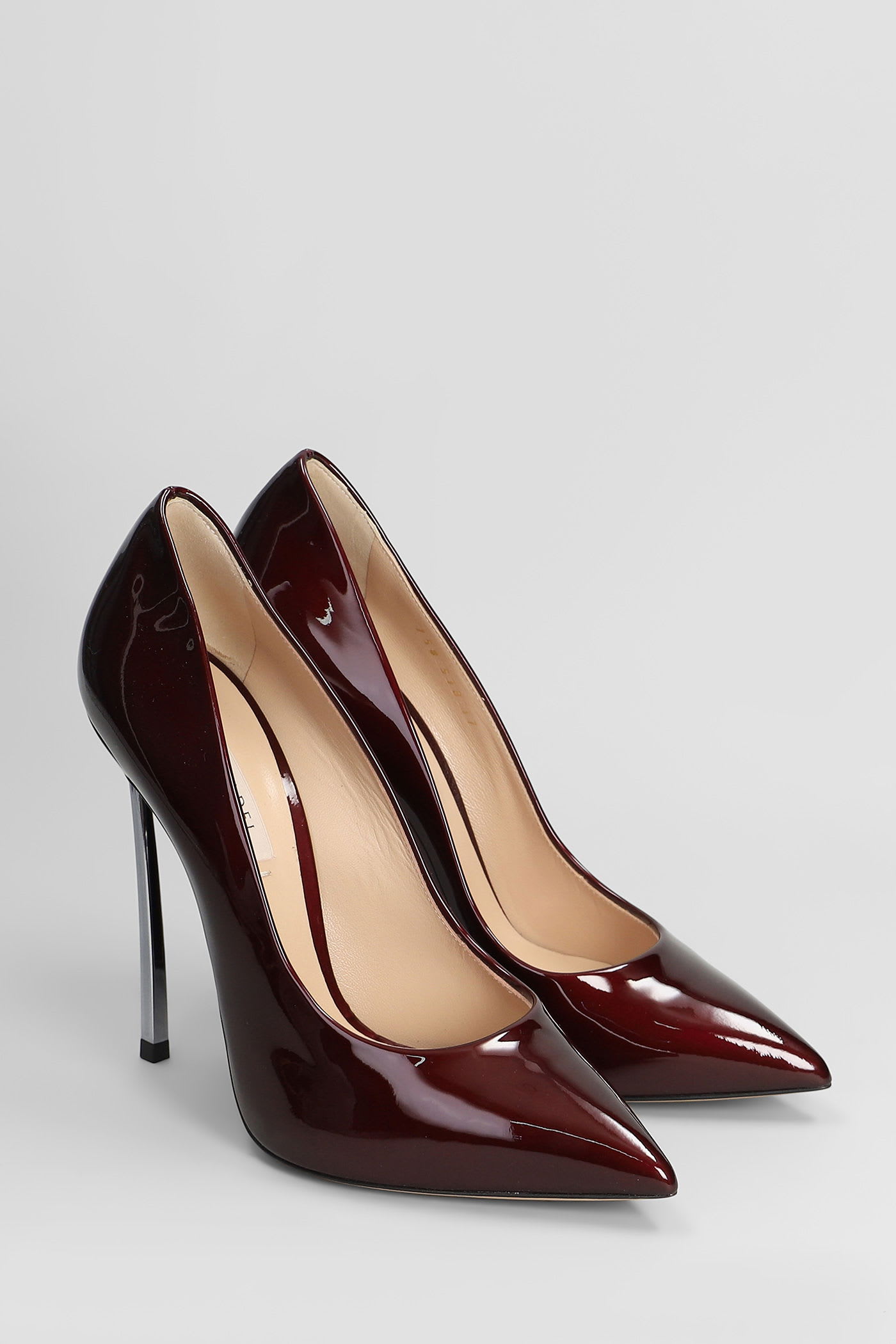 Casadei Blade Pumps In Bordeaux Patent Leather In Burgundy