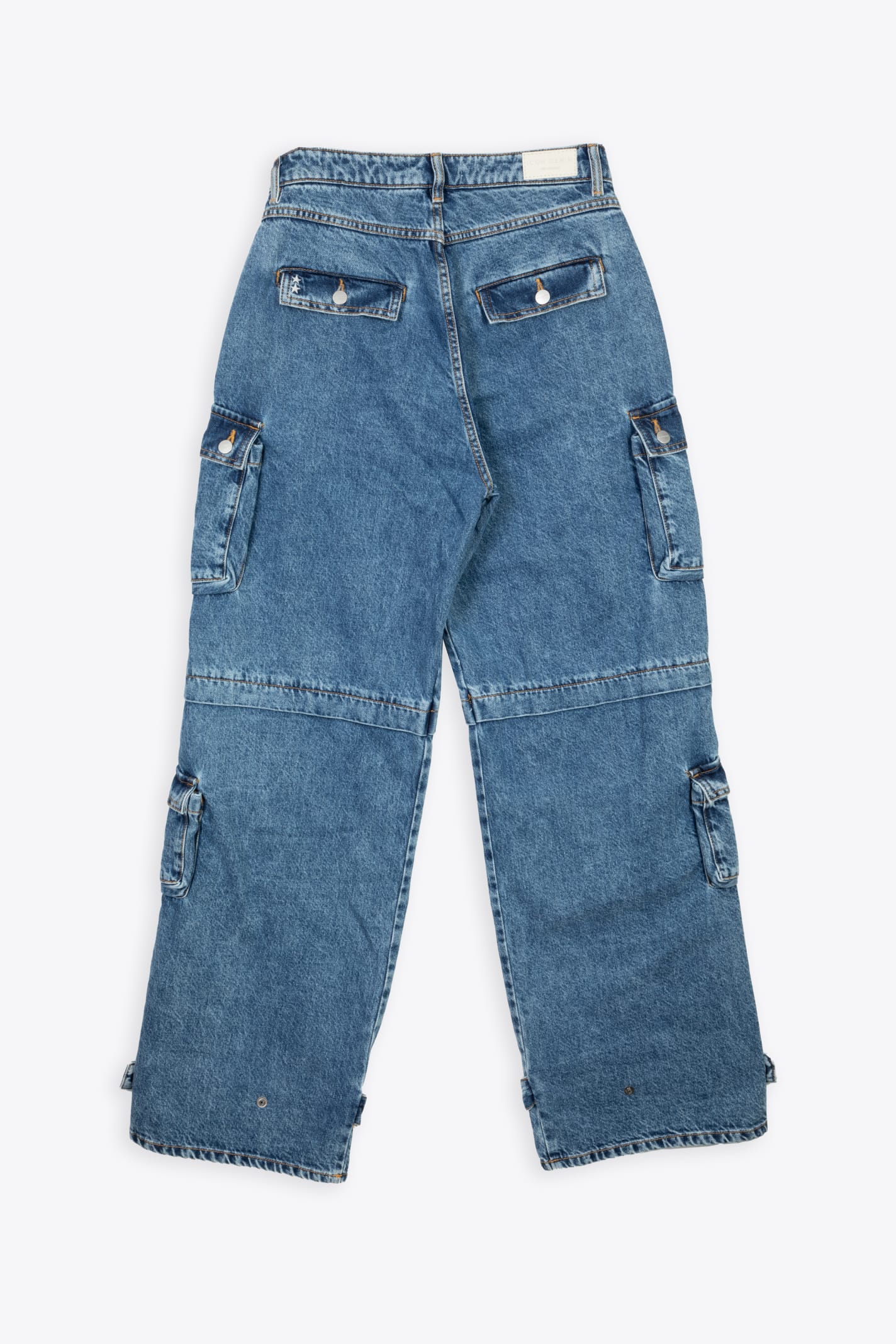 Icon Denim Woman Jeans Light Blue Denim Baggy Cargo Pant - Rosalia