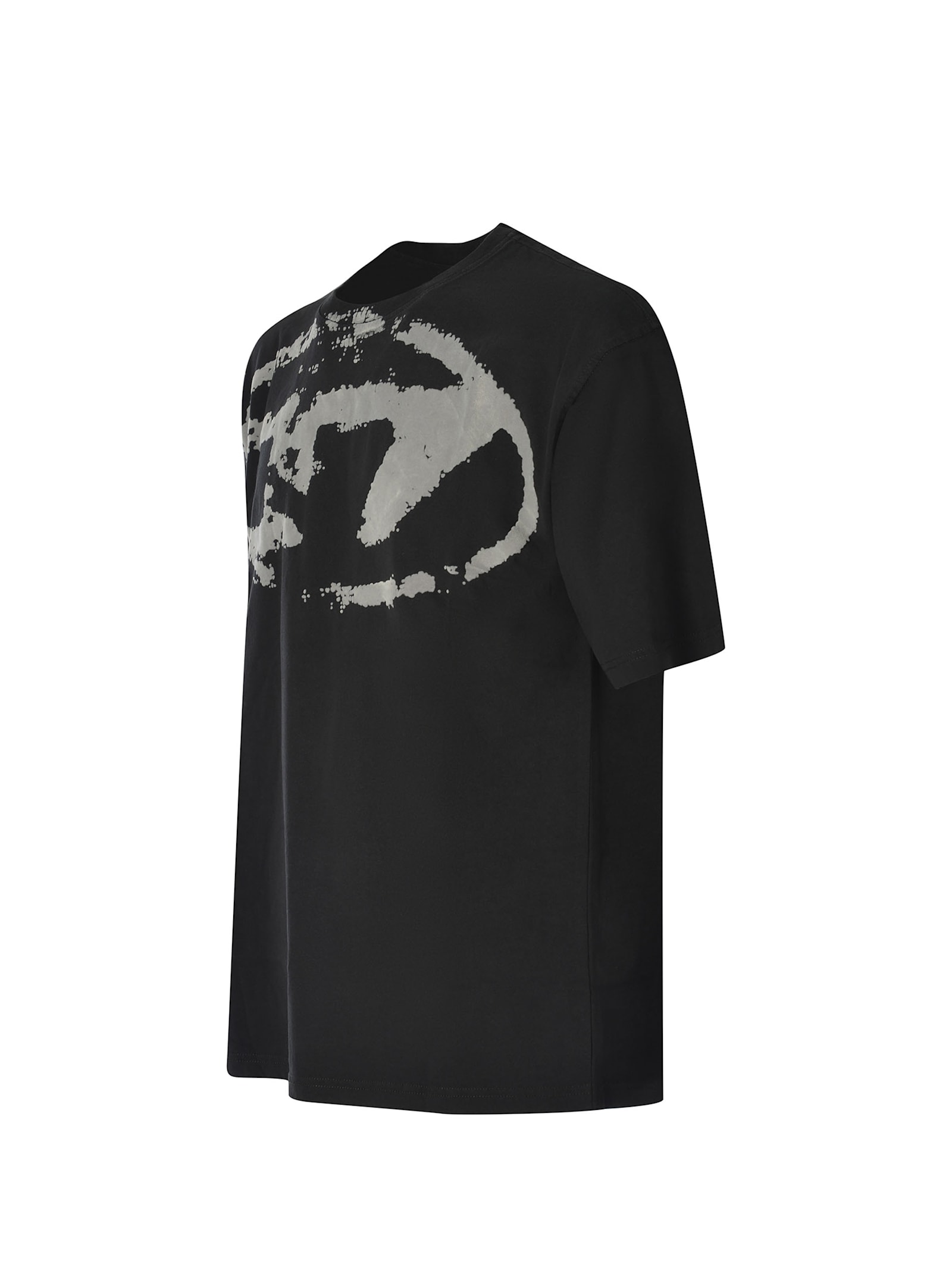 Diesel T-shirt T-boxt Con Logo Floccato In Black