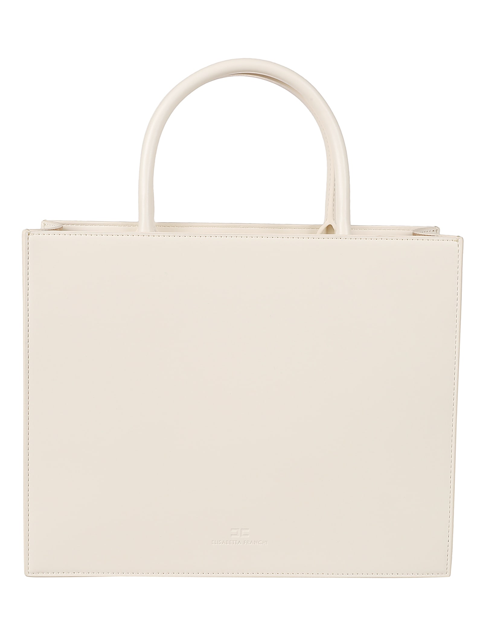 Shop Elisabetta Franchi Medium Bag In Burro