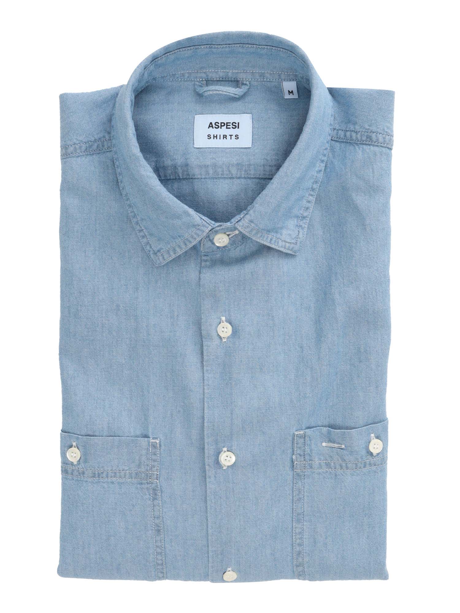 Aspesi New C Slim Shirt In Blue