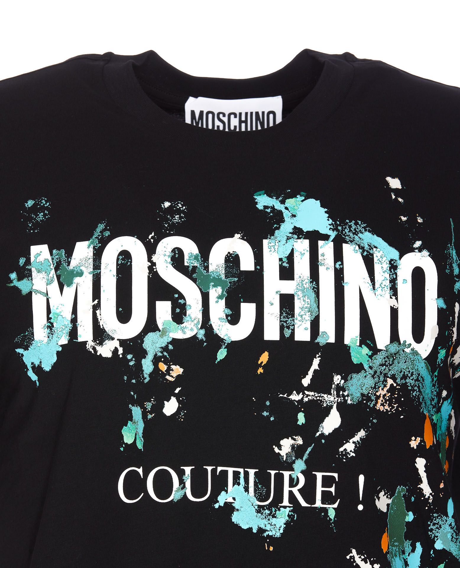 Shop Moschino Painted Effect T-shirt In Black